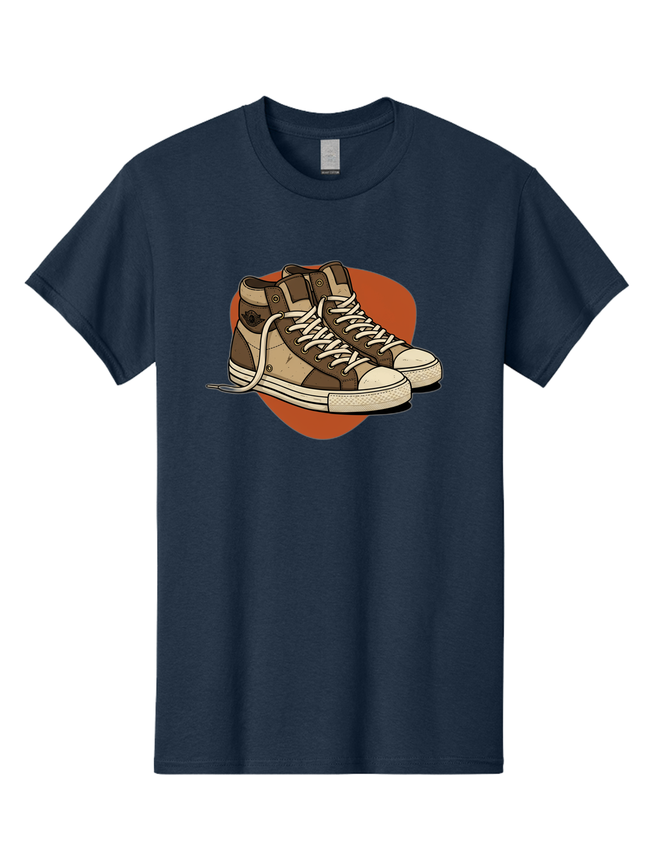 Brown-Converse-Sneakers Men'S Graphic Tee, 100% Cotton, Comfortable Casual Summer Wear, Machine Washable, Converse Shoes, High-Top Sneakers, Brown And Tan Sneakers, Casual Footwear, Fashion Sneakers, Streetwear Style, Laced Shoes, Baa238
