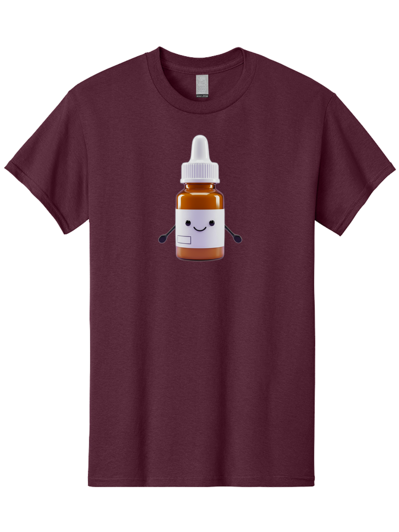 Brown-Medicine-Bottle-With-Smiley-Face Men'S Graphic Tee, 100% Cotton, Comfortable Casual Summer Wear, Machine Washable, Medicine Bottle With Smiley Face, Blank Label, Cute Medical Supplies, Humorous Healthcare, Quirky Medicine, Medical Humor, Baa240