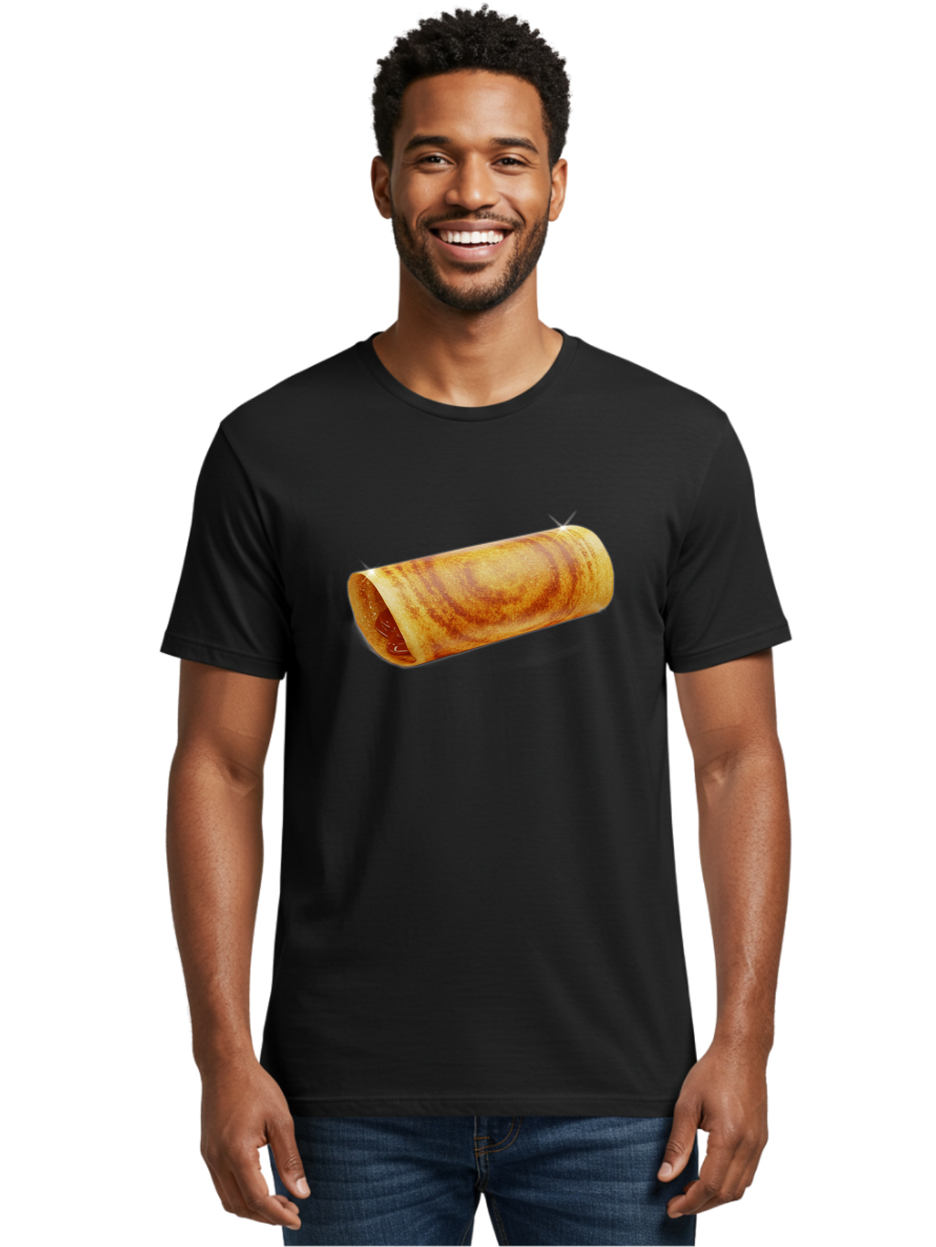 Burrito Men'S Graphic Tee, 100% Cotton, Comfortable Casual Summer Wear, Machine Washable, Crunchy Spring Roll, Savory Filling, Asian Cuisine, Finger Food, Delicious Snack, Appetizing Dish, Tasty Treat Baa244
