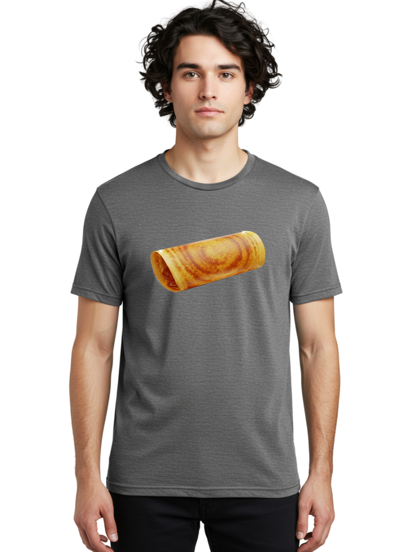 Burrito Men'S Graphic Tee, 100% Cotton, Comfortable Casual Summer Wear, Machine Washable, Crunchy Spring Roll, Savory Filling, Asian Cuisine, Finger Food, Delicious Snack, Appetizing Dish, Tasty Treat Baa244