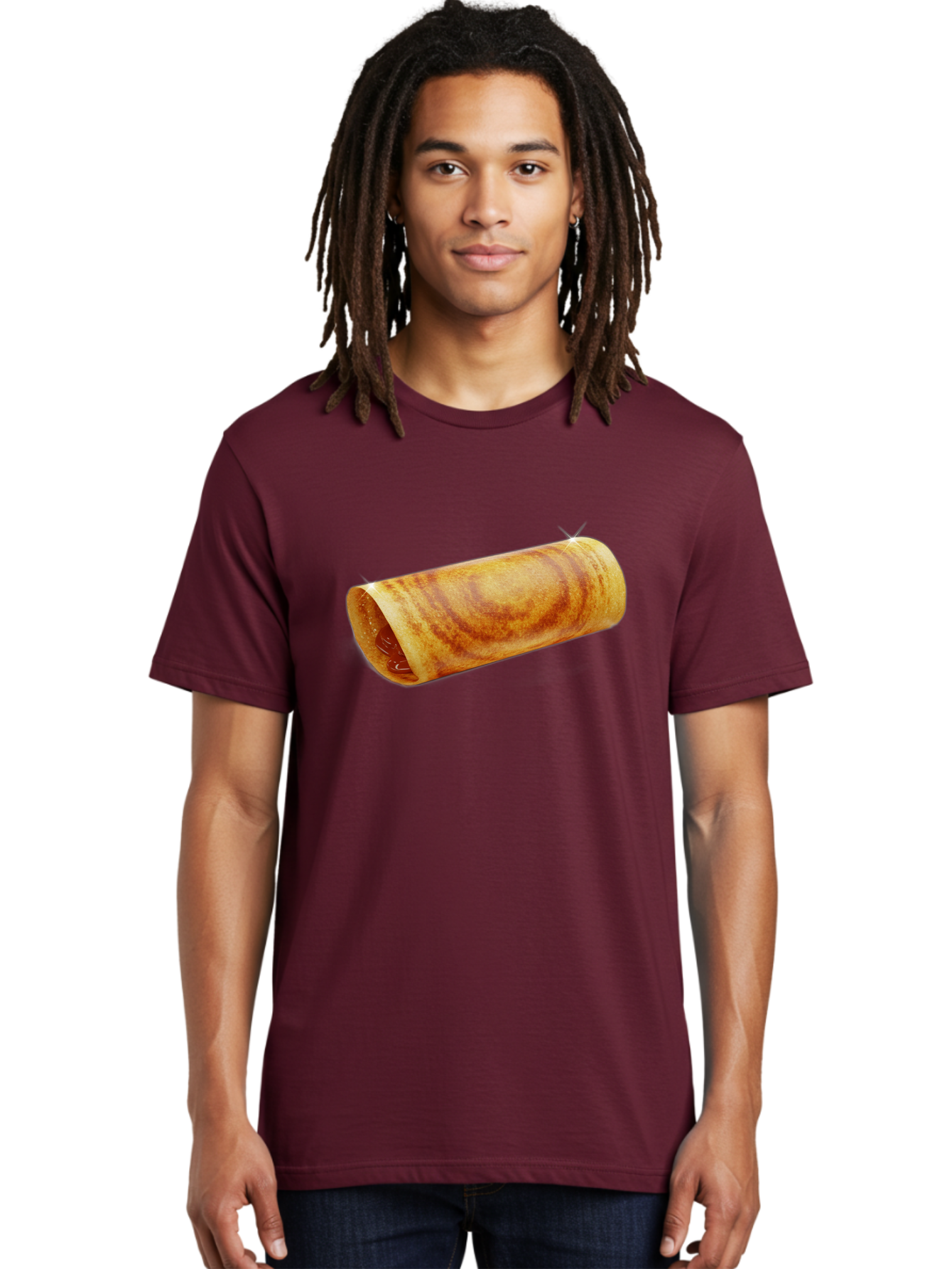 Burrito Men'S Graphic Tee, 100% Cotton, Comfortable Casual Summer Wear, Machine Washable, Crunchy Spring Roll, Savory Filling, Asian Cuisine, Finger Food, Delicious Snack, Appetizing Dish, Tasty Treat Baa244