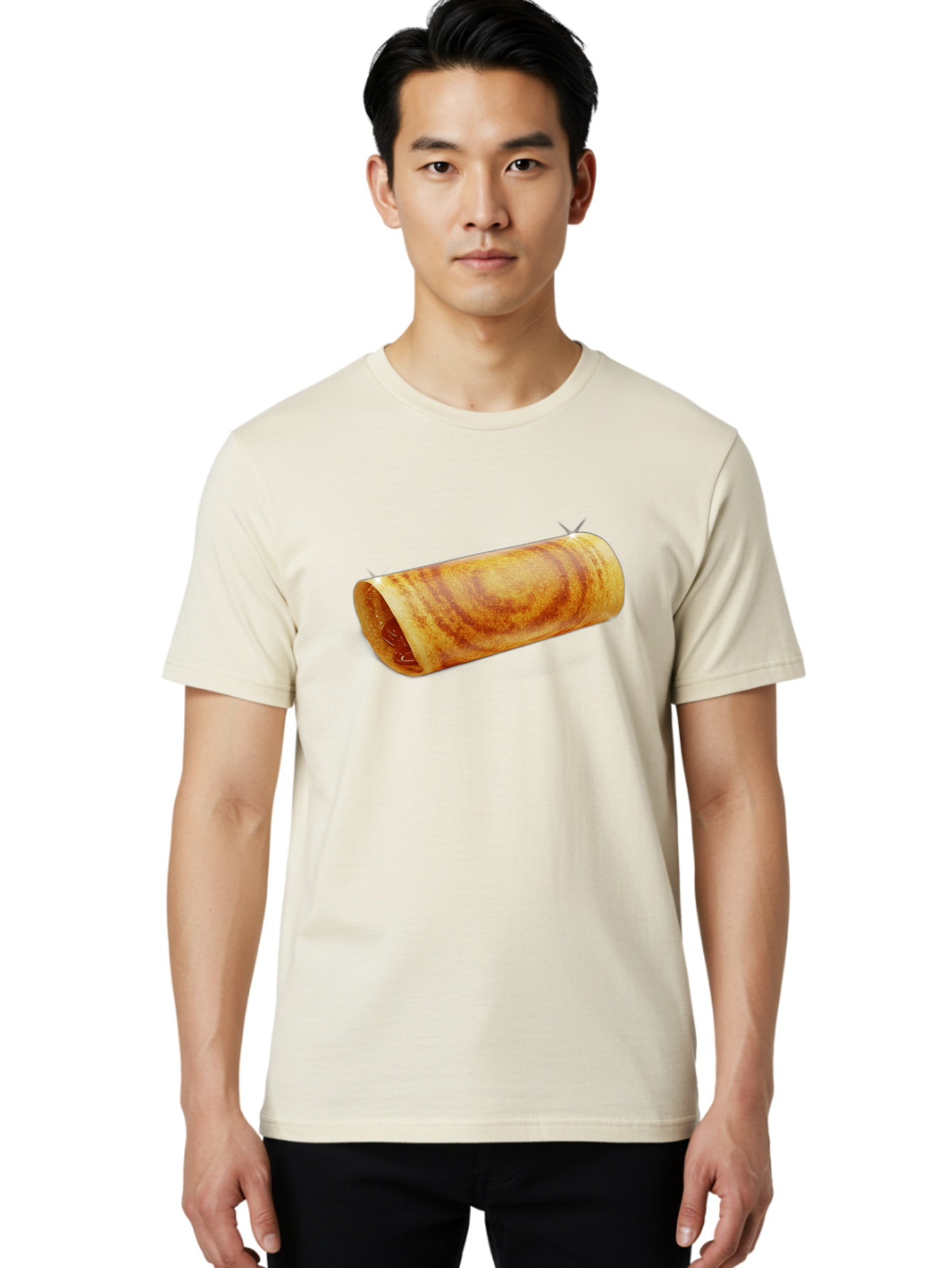 Burrito Men'S Graphic Tee, 100% Cotton, Comfortable Casual Summer Wear, Machine Washable, Crunchy Spring Roll, Savory Filling, Asian Cuisine, Finger Food, Delicious Snack, Appetizing Dish, Tasty Treat Baa244