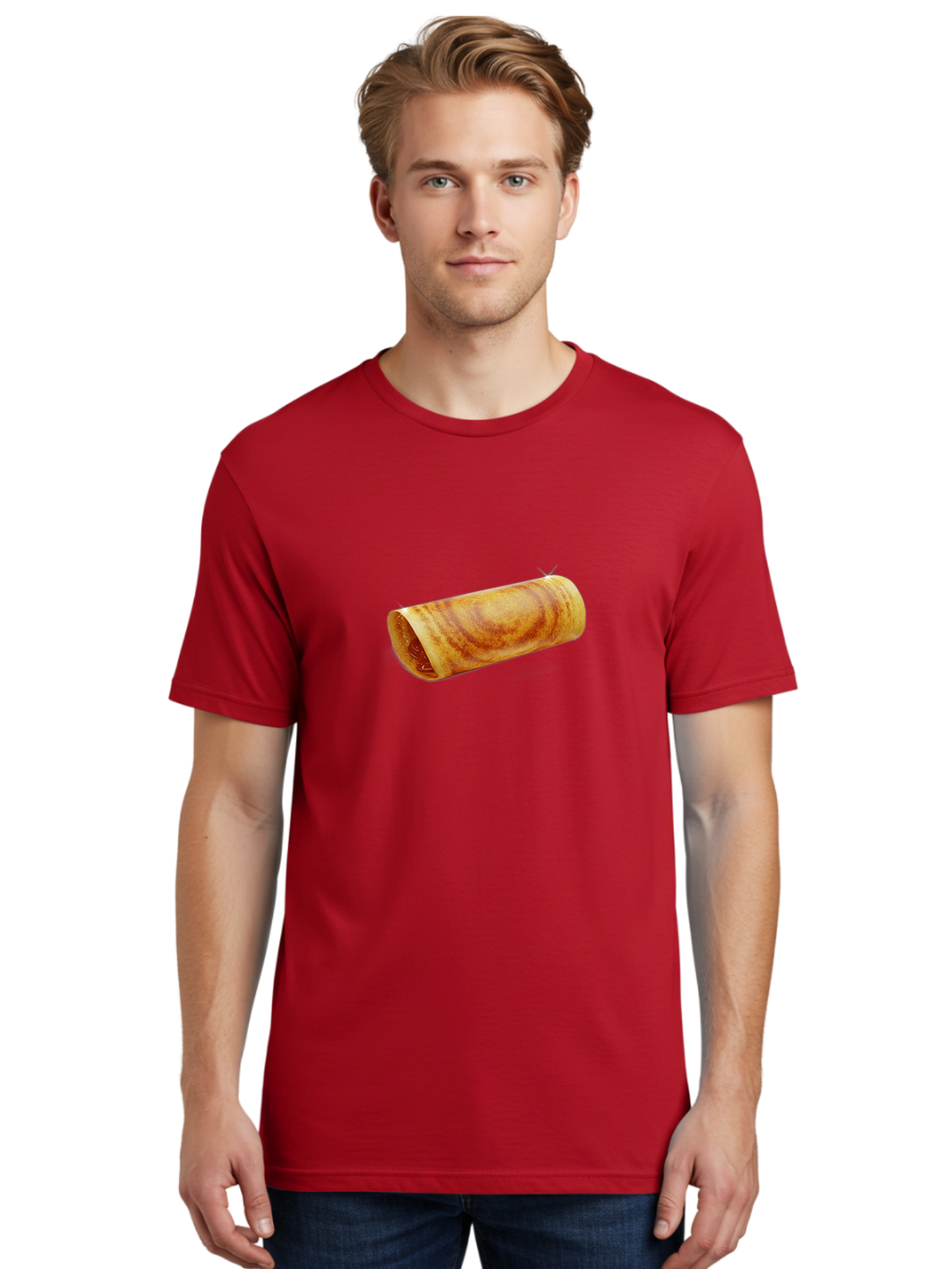 Burrito Men'S Graphic Tee, 100% Cotton, Comfortable Casual Summer Wear, Machine Washable, Crunchy Spring Roll, Savory Filling, Asian Cuisine, Finger Food, Delicious Snack, Appetizing Dish, Tasty Treat Baa244