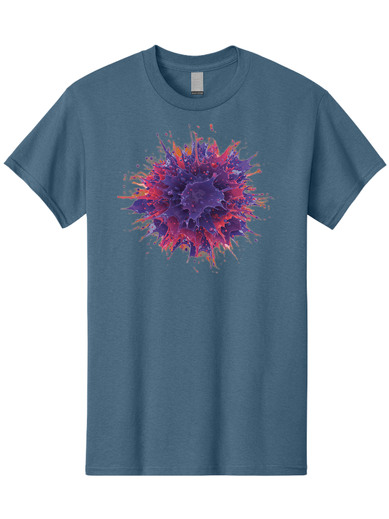 Cancer-Cell Men'S Graphic Tee, 100% Cotton, Comfortable Casual Summer Wear, Machine Washable, Cancer Cell, Tumor Cell, Abnormal Cell Growth, Purple And Red Cell Structure, Spiky Cell Texture, Medical Illustration, Cancer Research, Cell Biology Baa248