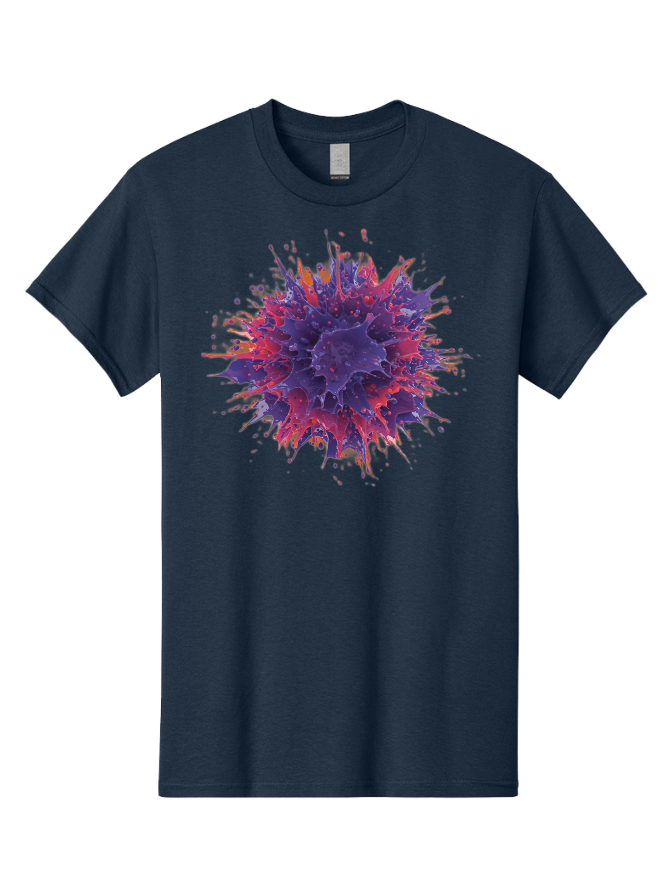 Cancer-Cell Men'S Graphic Tee, 100% Cotton, Comfortable Casual Summer Wear, Machine Washable, Cancer Cell, Tumor Cell, Abnormal Cell Growth, Purple And Red Cell Structure, Spiky Cell Texture, Medical Illustration, Cancer Research, Cell Biology Baa248