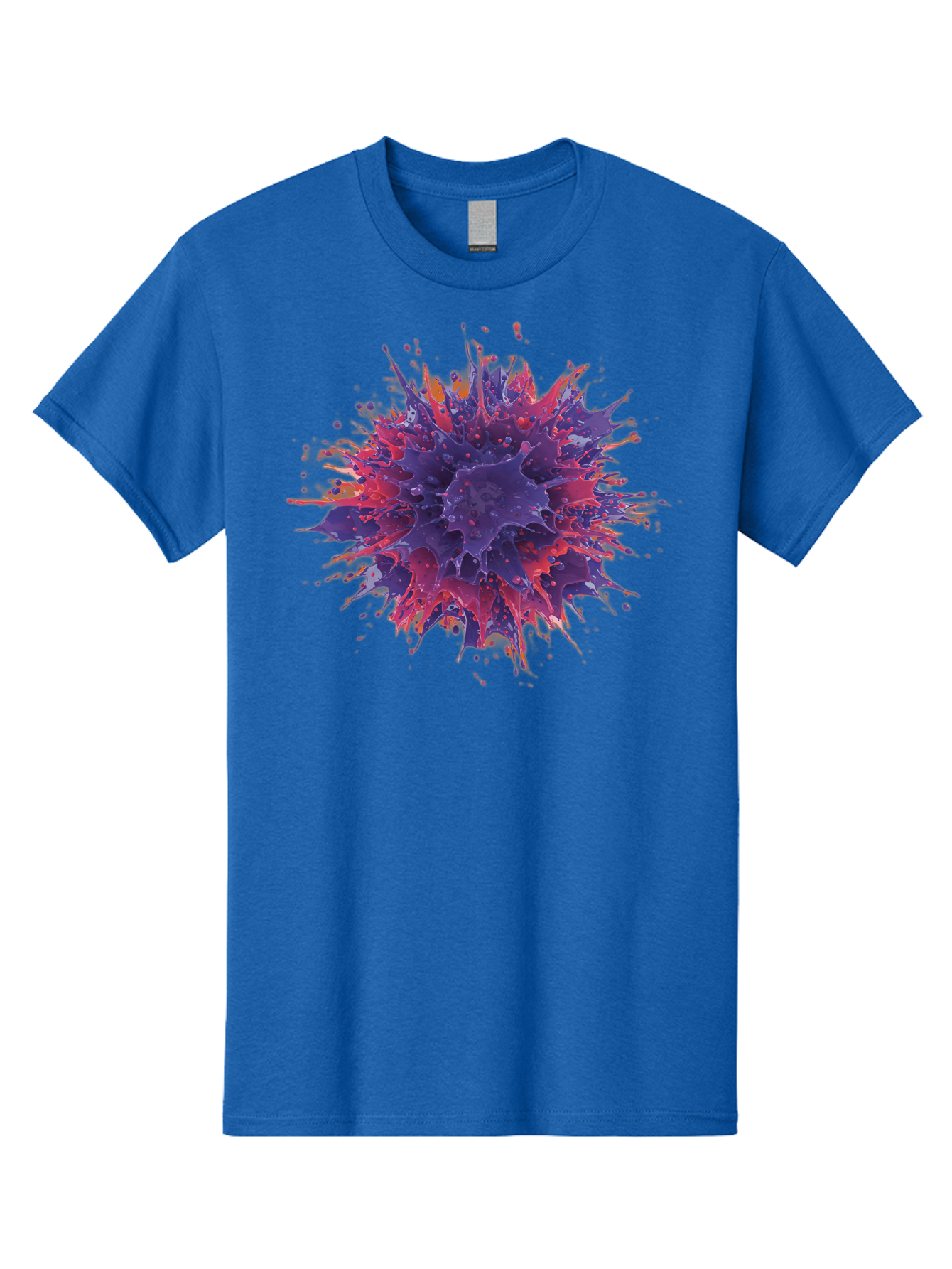 Cancer-Cell Men'S Graphic Tee, 100% Cotton, Comfortable Casual Summer Wear, Machine Washable, Cancer Cell, Tumor Cell, Abnormal Cell Growth, Purple And Red Cell Structure, Spiky Cell Texture, Medical Illustration, Cancer Research, Cell Biology Baa248