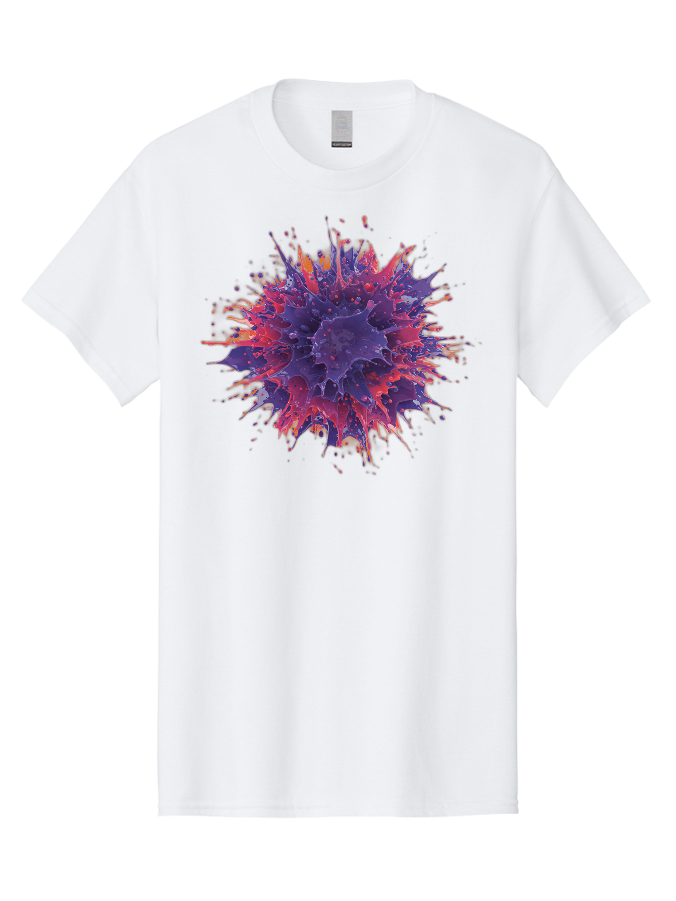 Cancer-Cell Men'S Graphic Tee, 100% Cotton, Comfortable Casual Summer Wear, Machine Washable, Cancer Cell, Tumor Cell, Abnormal Cell Growth, Purple And Red Cell Structure, Spiky Cell Texture, Medical Illustration, Cancer Research, Cell Biology Baa248