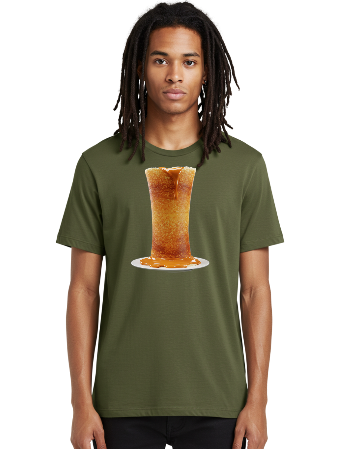 Caramel-Popcorn-Cone Men'S Graphic Tee, 100% Cotton, Comfortable Casual Summer Wear, Machine Washable, Caramel Crepe, Sweet Dessert, Caramel Sauce, French Cuisine, Delicious Treat, Indulgent Delight, Golden Brown, Sticky Sauce Baa253