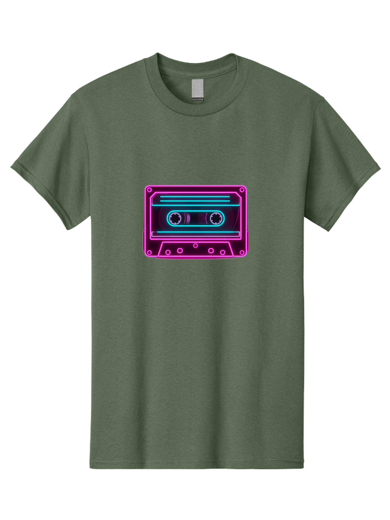 Cassette-Tape-2 Men'S Graphic Tee, 100% Cotton, Comfortable Casual Summer Wear, Machine Washable, Retro Cassette Tape, Neon Lights, Colorful, Nostalgic Music, 80S And 90S Vibe, Music Technology, Audio Nostalgia, Vintage Electronics, Baa260