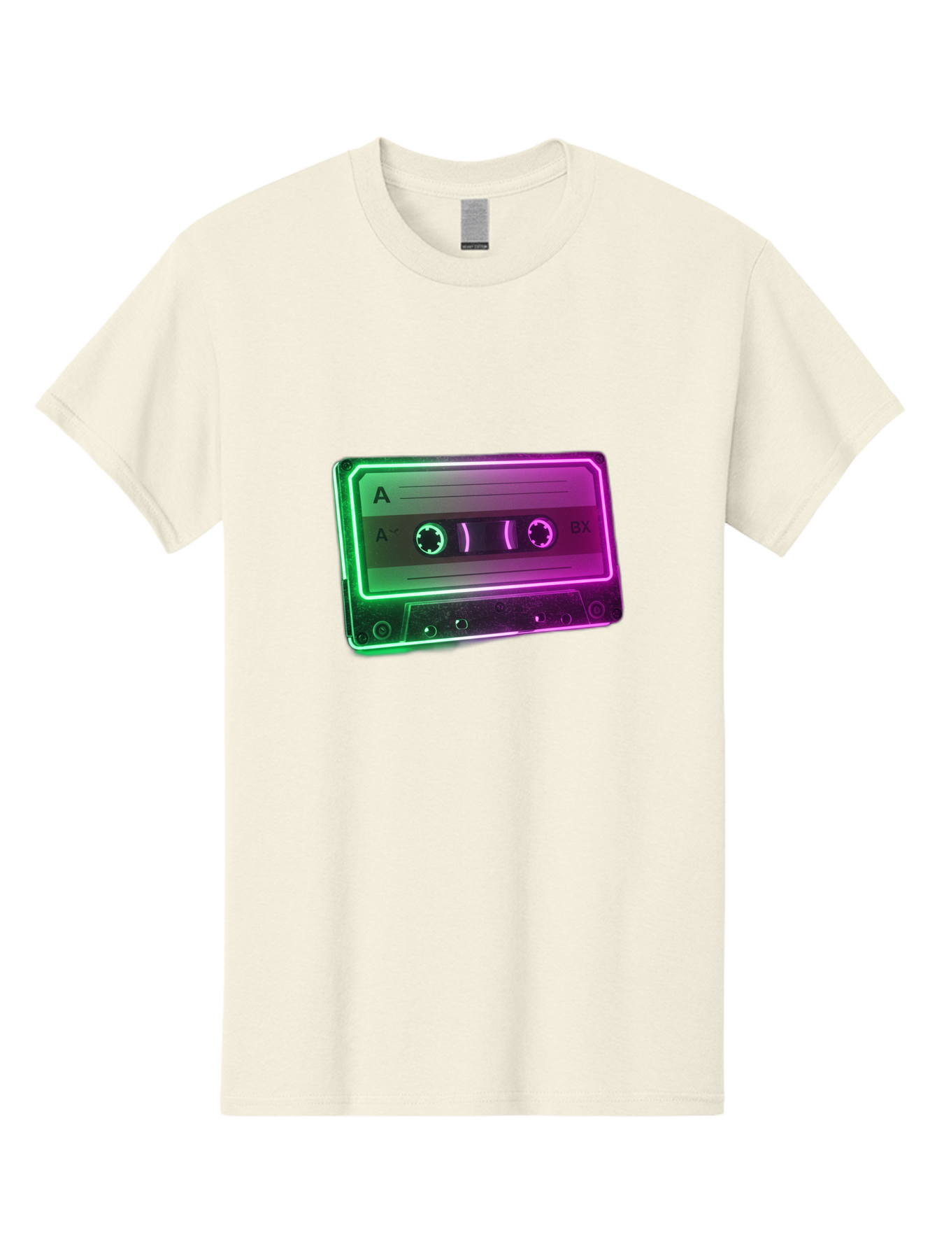 Cassette-Tape-3 Men'S Graphic Tee, 100% Cotton, Comfortable Casual Summer Wear, Machine Washable, Cassette Tape, Retro Music, Vintage Technology, A Side, Music Nostalgia, Cassette Player, Retro Aesthetics, Glowing Effect, Baa261
