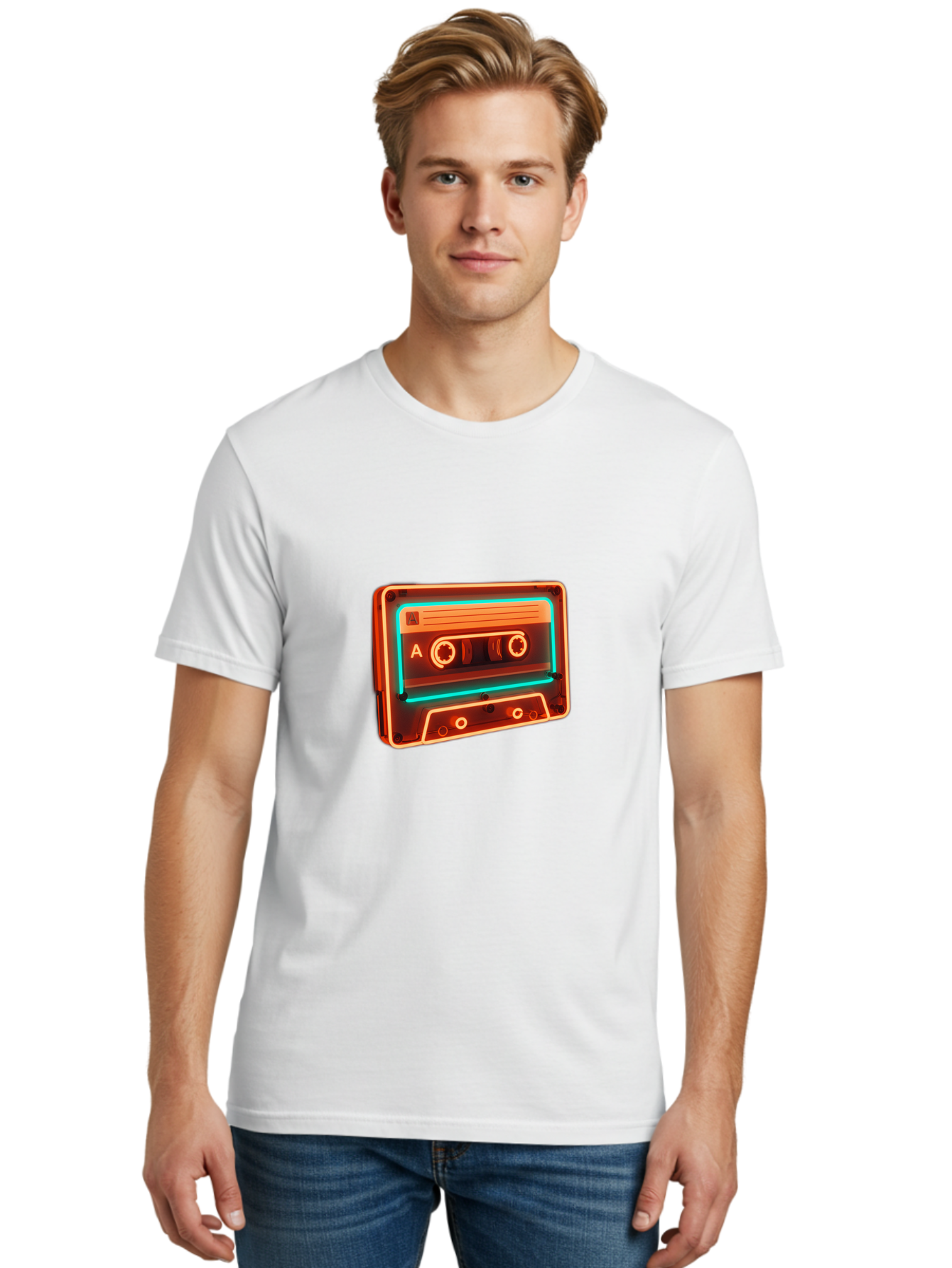 Cassette-Tape-4 Men'S Graphic Tee, 100% Cotton, Comfortable Casual Summer Wear, Machine Washable, Retro Cassette Tape, Vintage Music Format, Nostalgic Audio, Classic Sound, Music Player, Mixtape Culture, Nostalgic Vibes, Retro Technology, Baa262