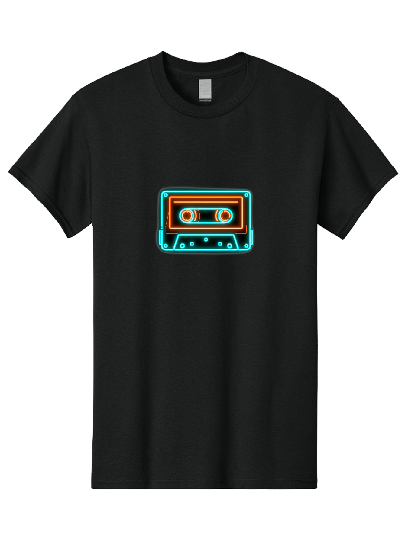 Cassette-Tape-6 Men'S Graphic Tee, 100% Cotton, Comfortable Casual Summer Wear, Machine Washable, Retro Cassette Tape, Neon Lights, Vibrant Colors, Nostalgic Music, Retro Technology, 80S And 90S Memorabilia, Music Lover, Vintage Audio Baa264