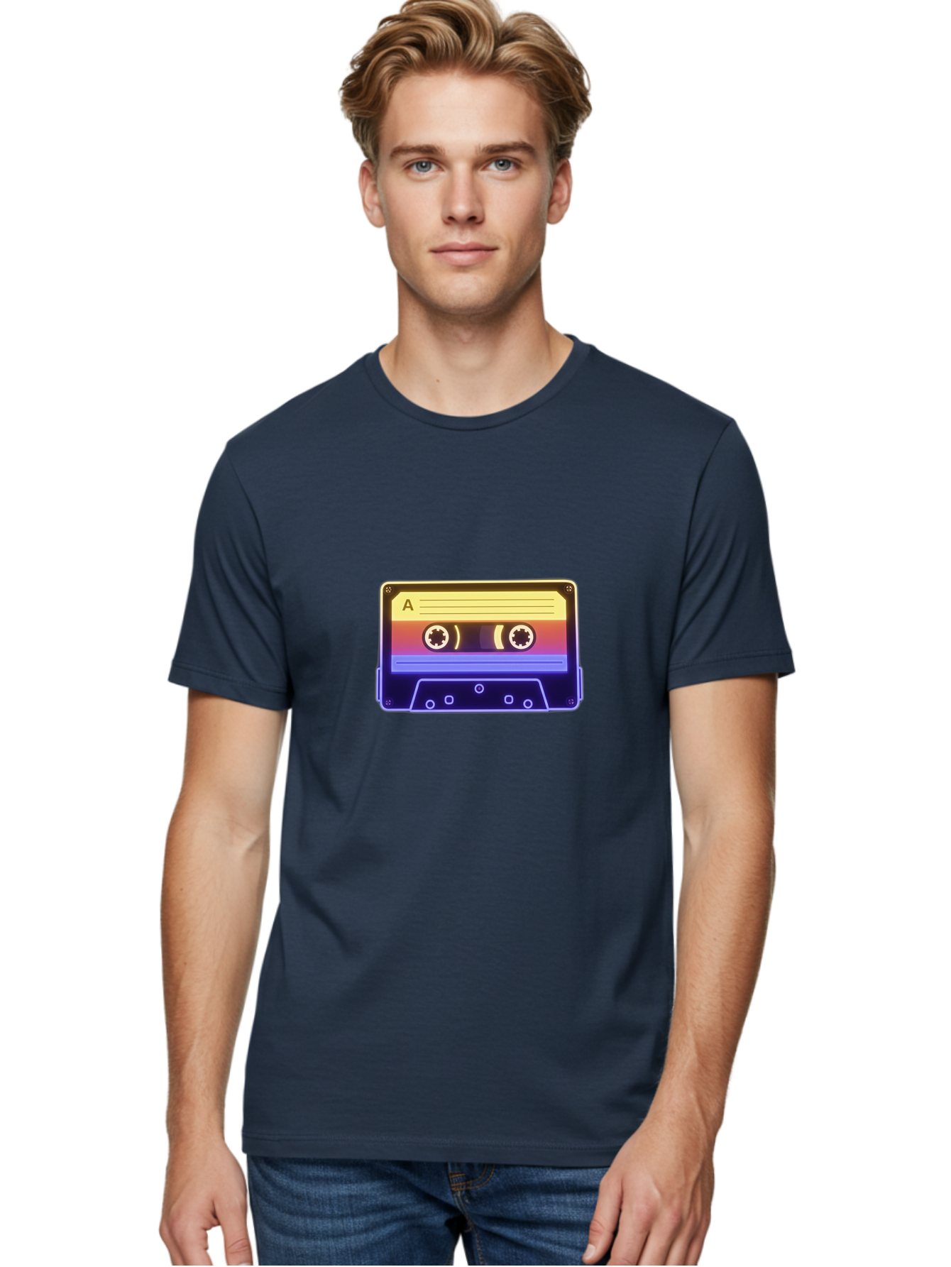 Cassette-Tape-A-1 Men'S Graphic Tee, 100% Cotton, Comfortable Casual Summer Wear, Machine Washable, Retro Cassette Tape, Vintage Music, Nostalgic Technology, 80S And 90S Memorabilia, Mixtape, Cassette Player, Retro Audio Baa265