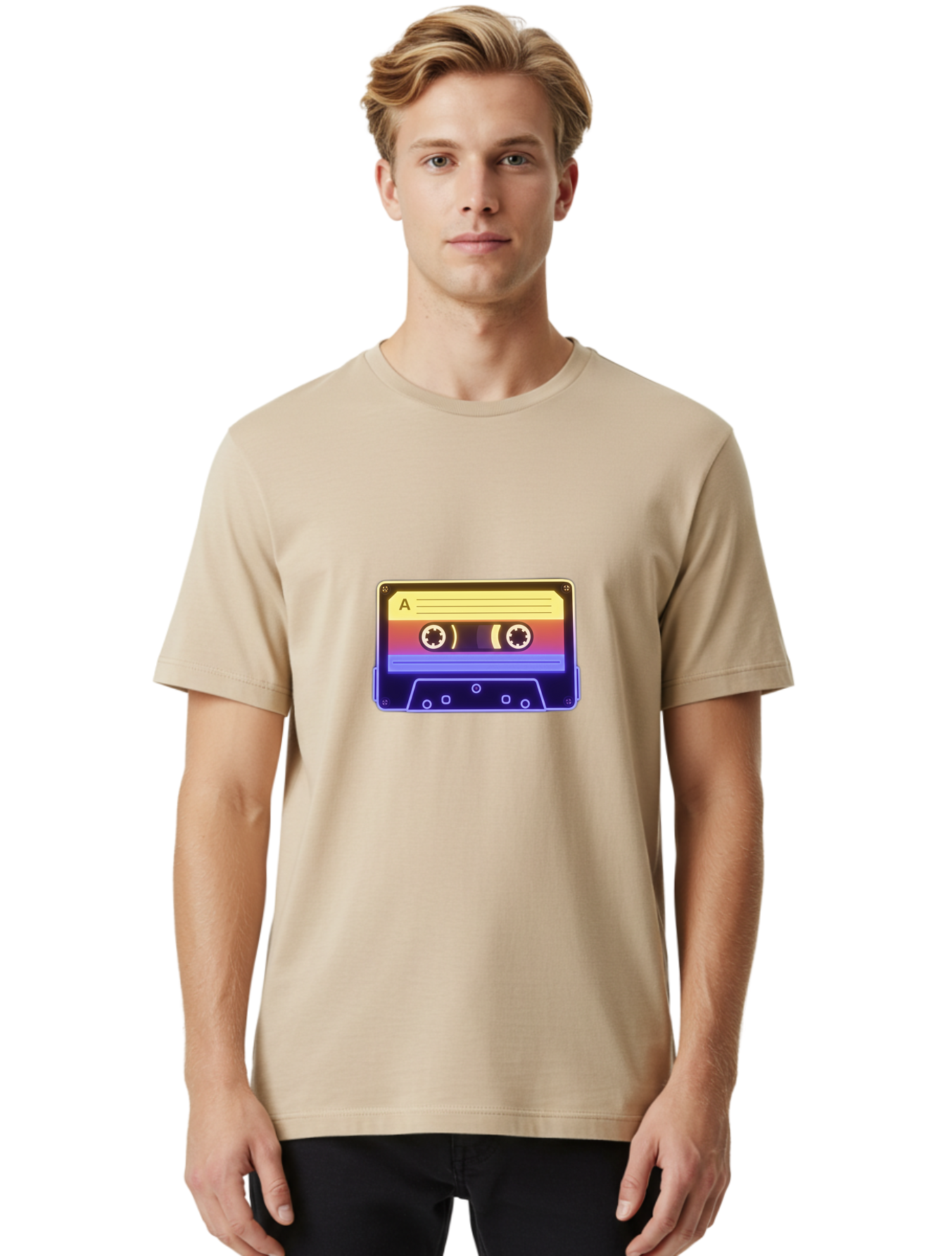 Cassette-Tape-A-1 Men'S Graphic Tee, 100% Cotton, Comfortable Casual Summer Wear, Machine Washable, Retro Cassette Tape, Vintage Music, Nostalgic Technology, 80S And 90S Memorabilia, Mixtape, Cassette Player, Retro Audio Baa265