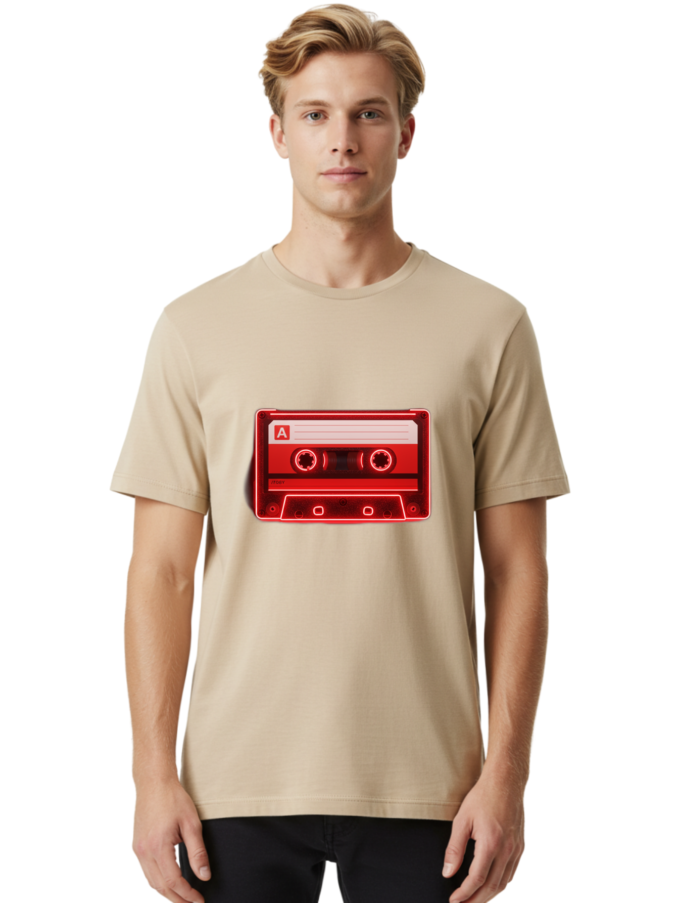 Cassette-Tape-A-2 Men'S Graphic Tee, 100% Cotton, Comfortable Casual Summer Wear, Machine Washable, Retro Cassette Tape, Mix Tape, Nostalgic Music, Vintage Audio, Retro Technology, Classic Music Format, Compact Cassette Baa266