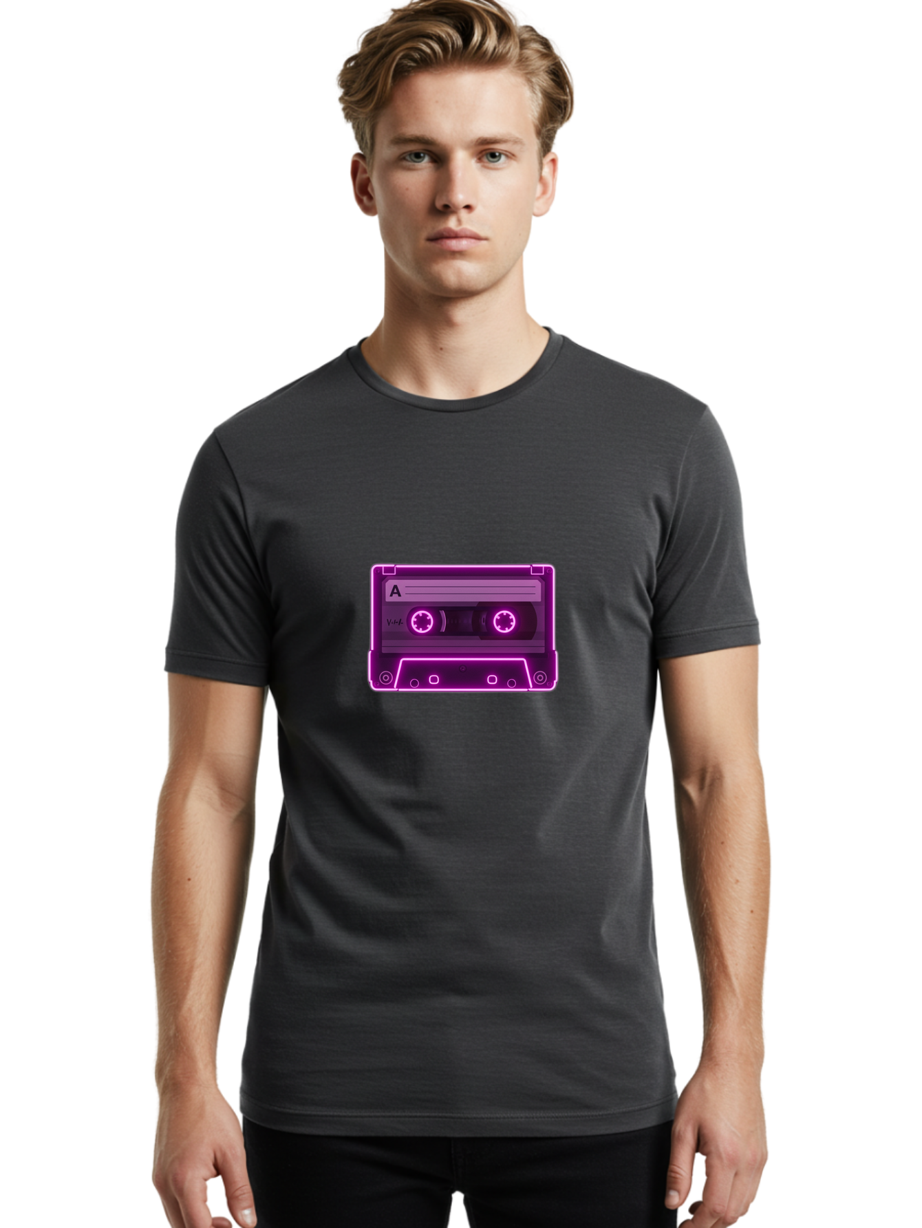 Cassette-Tape-A-3 Men'S Graphic Tee, 100% Cotton, Comfortable Casual Summer Wear, Machine Washable, Cassette Tape, Retro Music, Vintage Technology, Nostalgic Feel, Music Format, Analog Sound, Side A Baa267