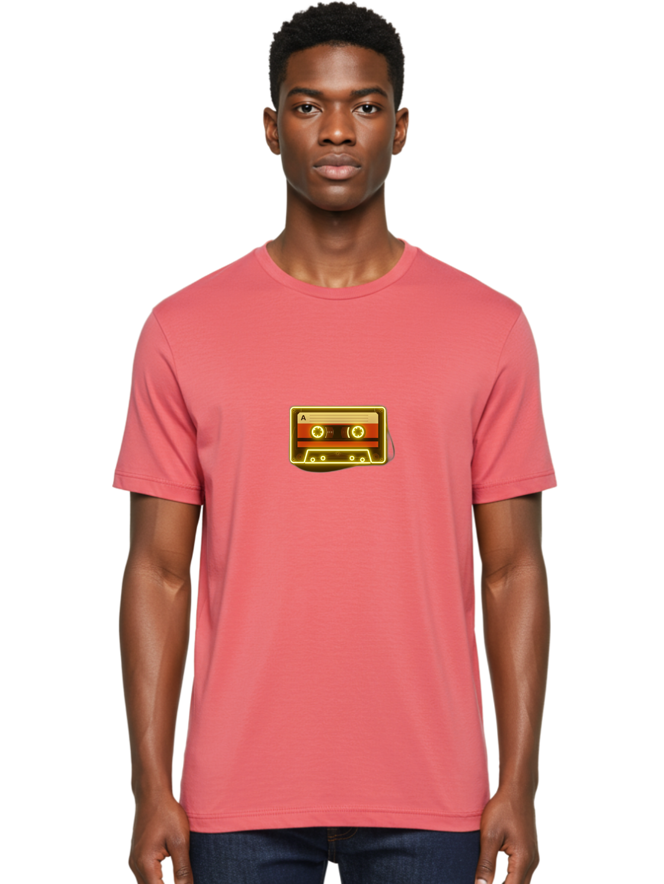 Cassette-Tape-A-4 Men'S Graphic Tee, 100% Cotton, Comfortable Casual Summer Wear, Machine Washable, Retro Cassette Tape, Vintage Music, Nostalgic Technology, Classic Audio, Mixtape, Music Lover, Retro Aesthetic, 80S And 90S Vibe, A Side Baa268