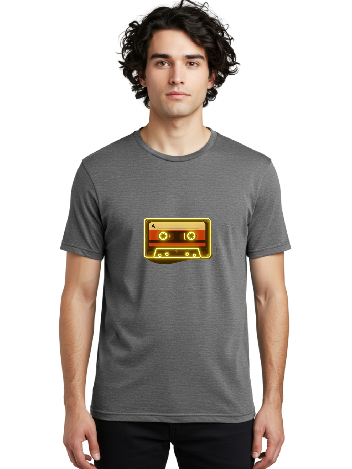Cassette-Tape-A-4 Men'S Graphic Tee, 100% Cotton, Comfortable Casual Summer Wear, Machine Washable, Retro Cassette Tape, Vintage Music, Nostalgic Technology, Classic Audio, Mixtape, Music Lover, Retro Aesthetic, 80S And 90S Vibe, A Side Baa268