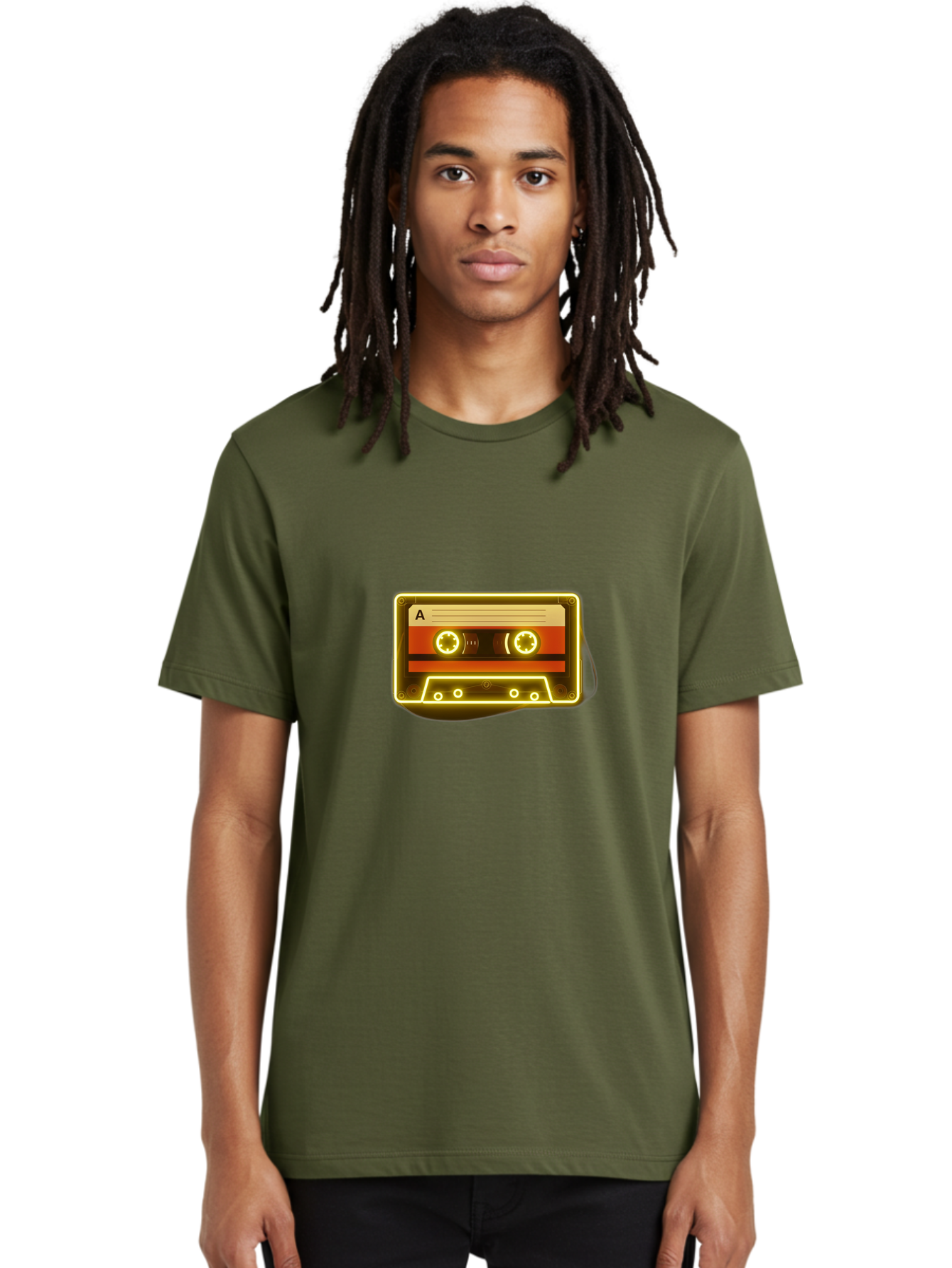 Cassette-Tape-A-4 Men'S Graphic Tee, 100% Cotton, Comfortable Casual Summer Wear, Machine Washable, Retro Cassette Tape, Vintage Music, Nostalgic Technology, Classic Audio, Mixtape, Music Lover, Retro Aesthetic, 80S And 90S Vibe, A Side Baa268