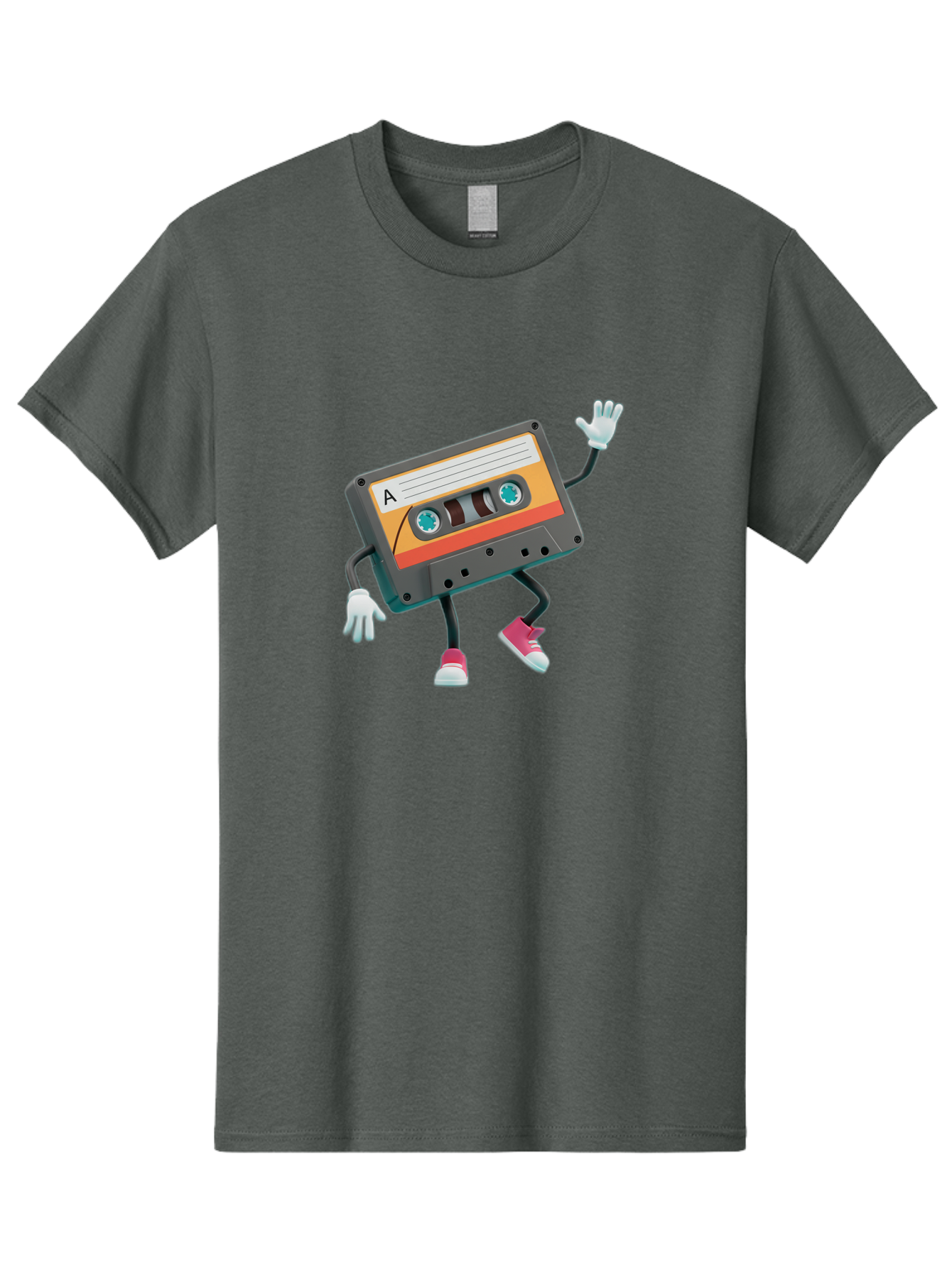 Cassette-Tape-A Men'S Graphic Tee, 100% Cotton, Comfortable Casual Summer Wear, Machine Washable, Retro Cassette Tape, Anthropomorphic Cassette, Cartoon Character, Mixtape Nostalgia, Retro Music, Funky Art, Playful Design, Vintage Vibes, Baa271