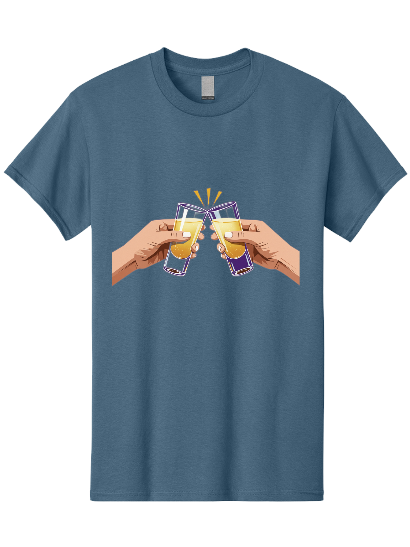 Cheers-1 Men'S Graphic Tee, 100% Cotton, Comfortable Casual Summer Wear, Machine Washable, Toasting Glasses, Celebratory Drinks, Champagne Toast, Beer Cheers, Happy Hour, Party Time, Festive Atmosphere, Social Gathering Baa283