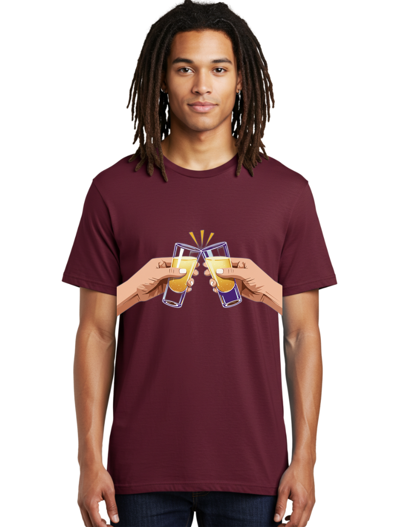 Cheers-1 Men'S Graphic Tee, 100% Cotton, Comfortable Casual Summer Wear, Machine Washable, Toasting Glasses, Celebratory Drinks, Champagne Toast, Beer Cheers, Happy Hour, Party Time, Festive Atmosphere, Social Gathering Baa283