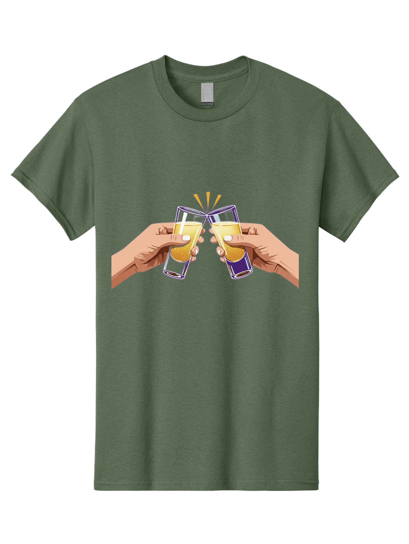 Cheers-1 Men'S Graphic Tee, 100% Cotton, Comfortable Casual Summer Wear, Machine Washable, Toasting Glasses, Celebratory Drinks, Champagne Toast, Beer Cheers, Happy Hour, Party Time, Festive Atmosphere, Social Gathering Baa283