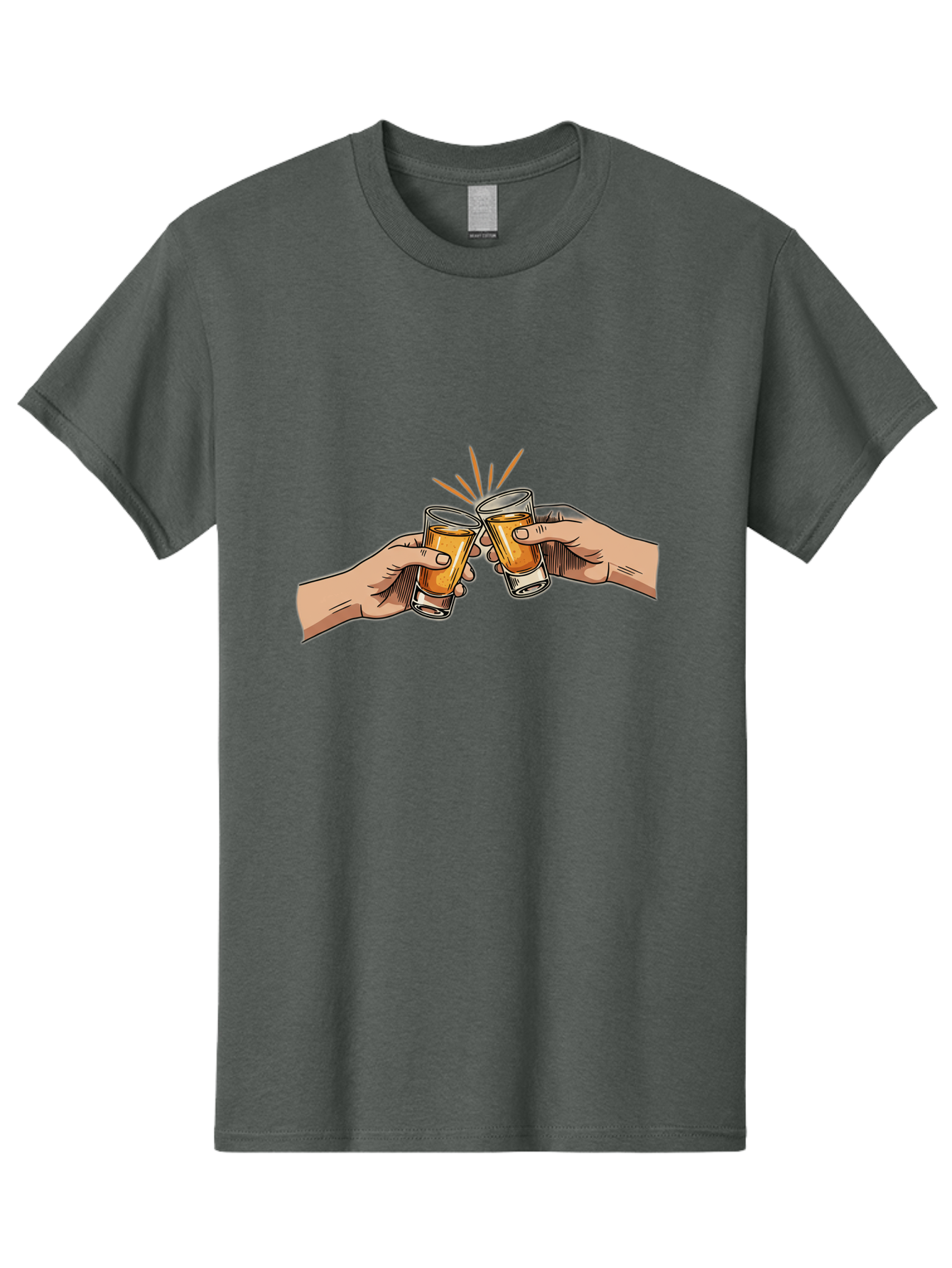 Cheers-3 Men'S Graphic Tee, 100% Cotton, Comfortable Casual Summer Wear, Machine Washable, Clinking Glasses, Beer Cheers, Toast Together, Celebratory Drinks, Friendship Bonding, Social Gathering, Adult Beverages Baa285