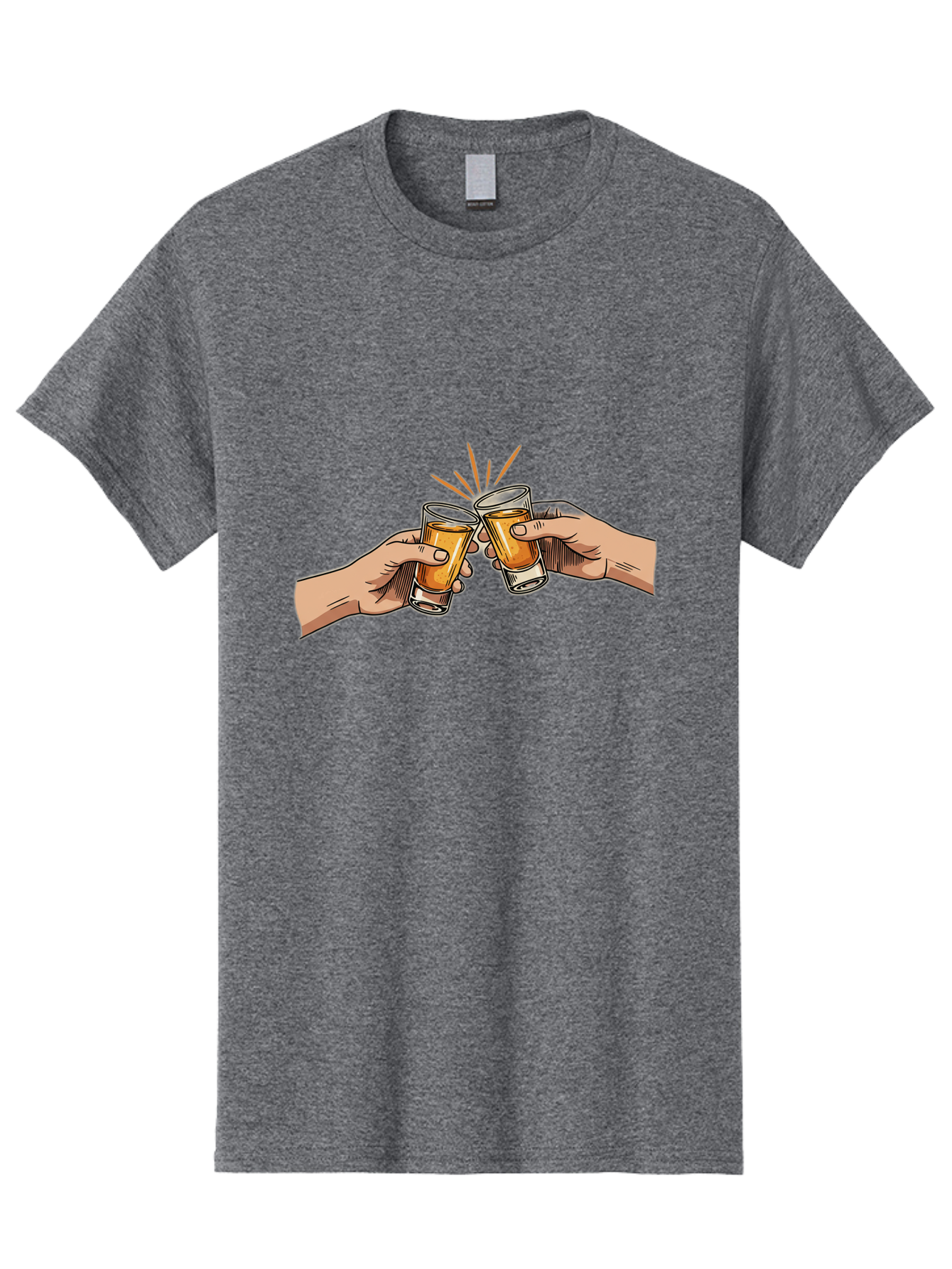 Cheers-3 Men'S Graphic Tee, 100% Cotton, Comfortable Casual Summer Wear, Machine Washable, Clinking Glasses, Beer Cheers, Toast Together, Celebratory Drinks, Friendship Bonding, Social Gathering, Adult Beverages Baa285