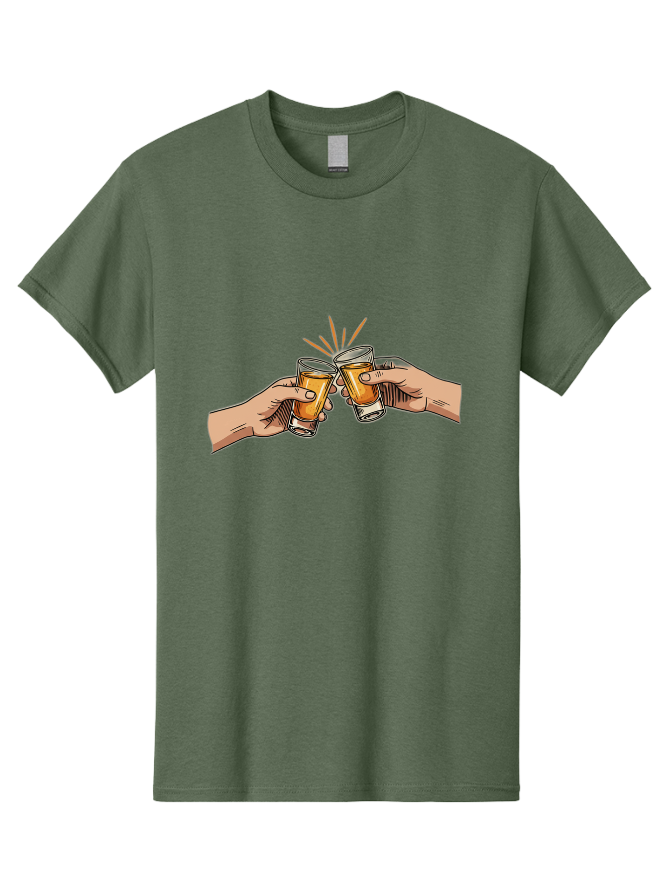 Cheers-3 Men'S Graphic Tee, 100% Cotton, Comfortable Casual Summer Wear, Machine Washable, Clinking Glasses, Beer Cheers, Toast Together, Celebratory Drinks, Friendship Bonding, Social Gathering, Adult Beverages Baa285