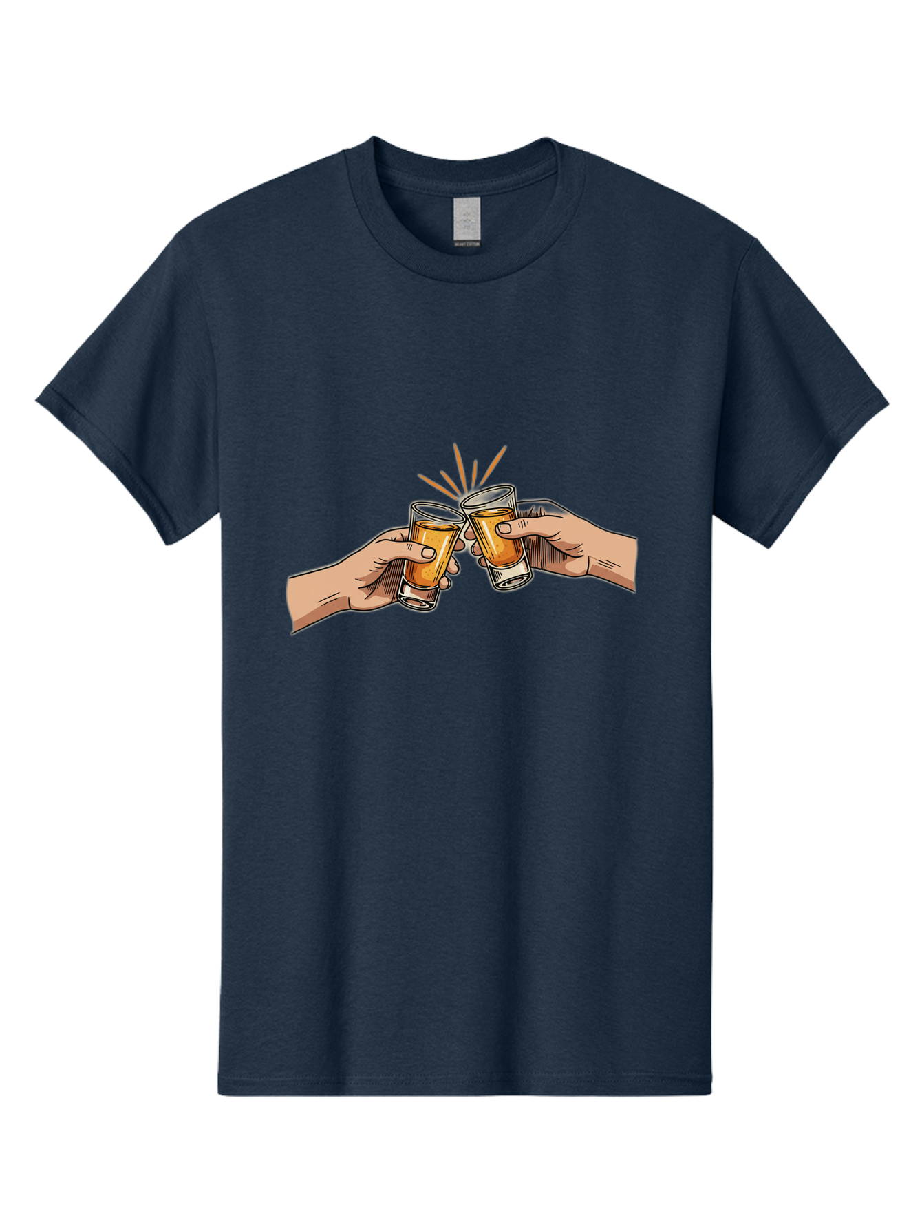 Cheers-3 Men'S Graphic Tee, 100% Cotton, Comfortable Casual Summer Wear, Machine Washable, Clinking Glasses, Beer Cheers, Toast Together, Celebratory Drinks, Friendship Bonding, Social Gathering, Adult Beverages Baa285