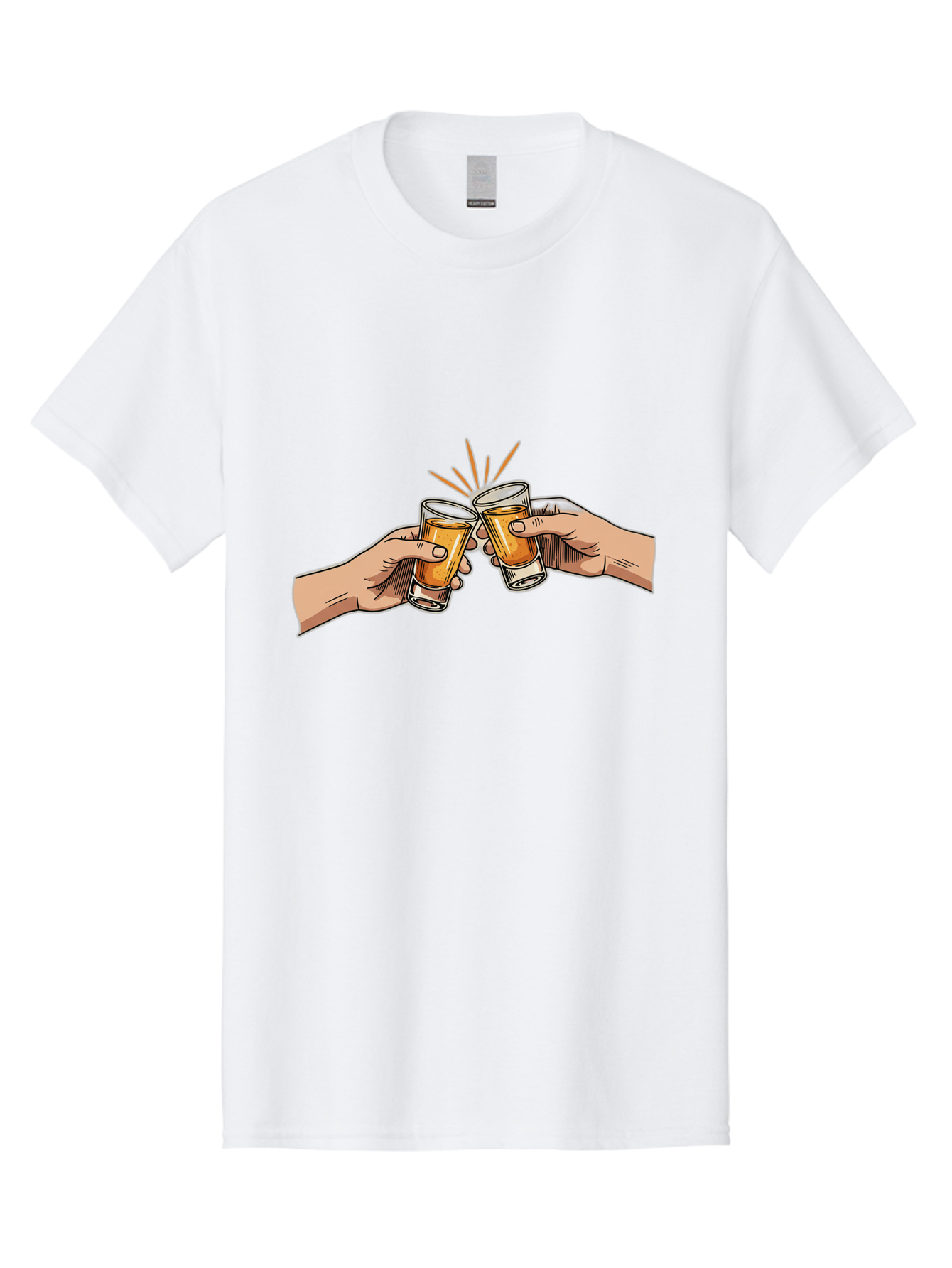 Cheers-3 Men'S Graphic Tee, 100% Cotton, Comfortable Casual Summer Wear, Machine Washable, Clinking Glasses, Beer Cheers, Toast Together, Celebratory Drinks, Friendship Bonding, Social Gathering, Adult Beverages Baa285