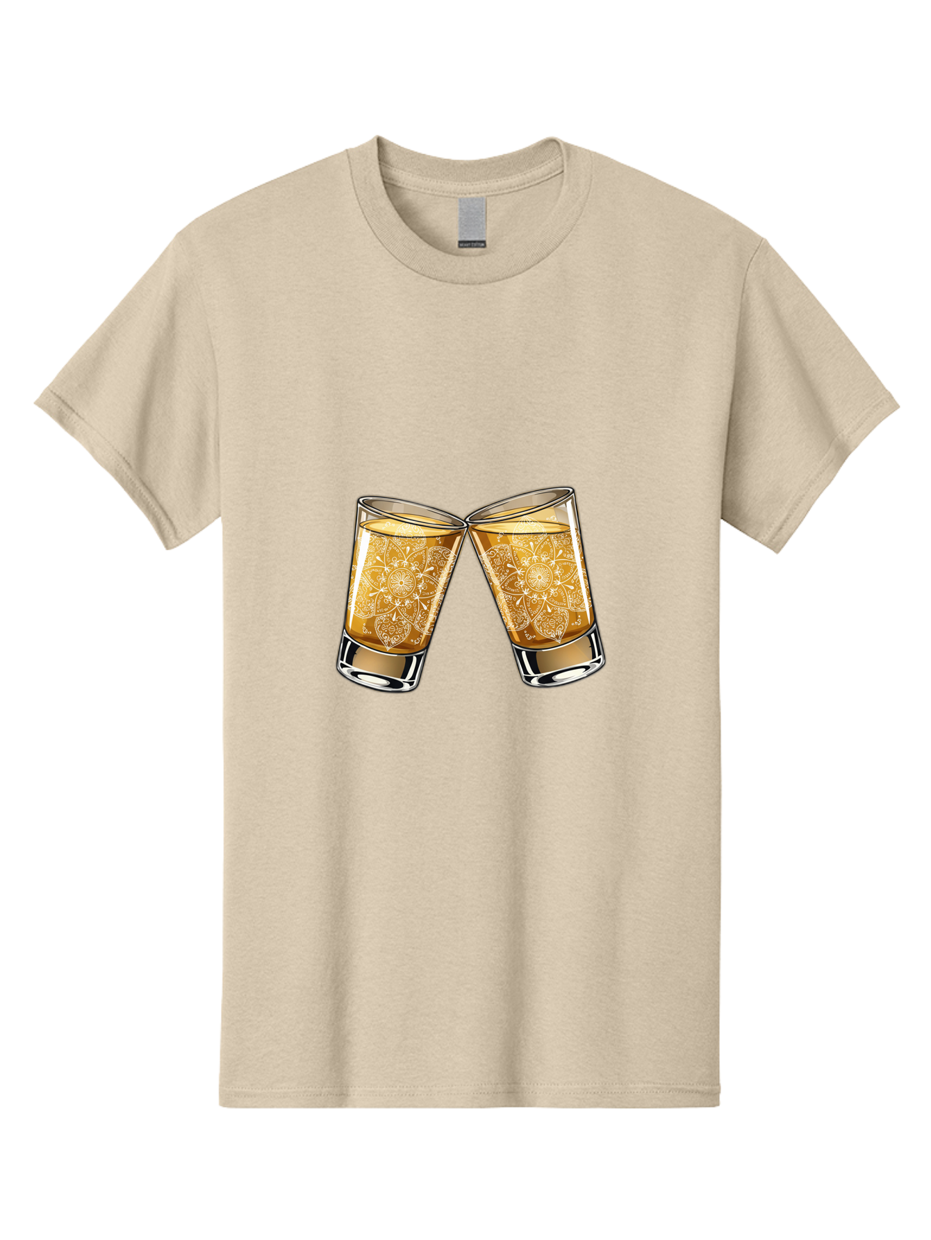 Cheers-4 Men'S Graphic Tee, 100% Cotton, Comfortable Casual Summer Wear, Machine Washable, Whiskey Glasses, Shot Glasses, Cheers Toast, Celebration Drink, Spirits, Luxury Glassware, Ornate Design, Festive Atmosphere, Party, Drink Together Baa286