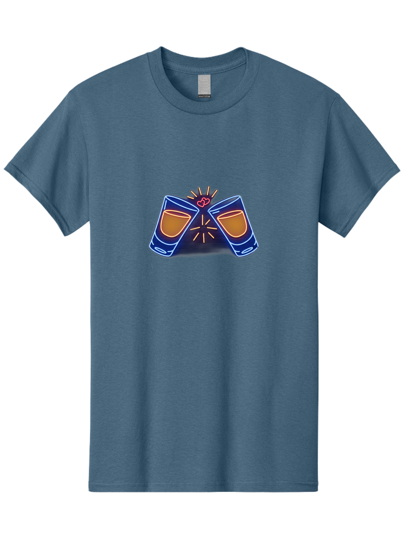 Cheers Men'S Graphic Tee, 100% Cotton, Comfortable Casual Summer Wear, Machine Washable, Cheersing Glasses, Toast, Love Heart, Celebration, Party, Friendship, Glasses Clinking, Festive Mood, Social Gathering Baa287