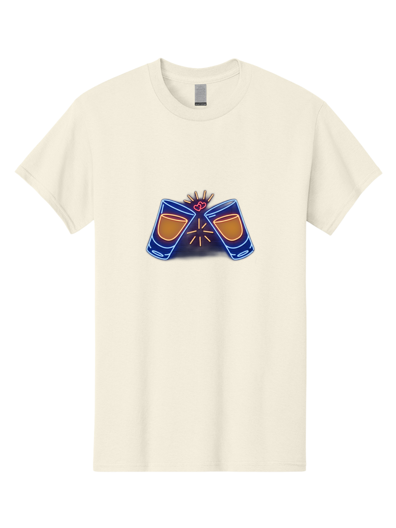 Cheers Men'S Graphic Tee, 100% Cotton, Comfortable Casual Summer Wear, Machine Washable, Cheersing Glasses, Toast, Love Heart, Celebration, Party, Friendship, Glasses Clinking, Festive Mood, Social Gathering Baa287