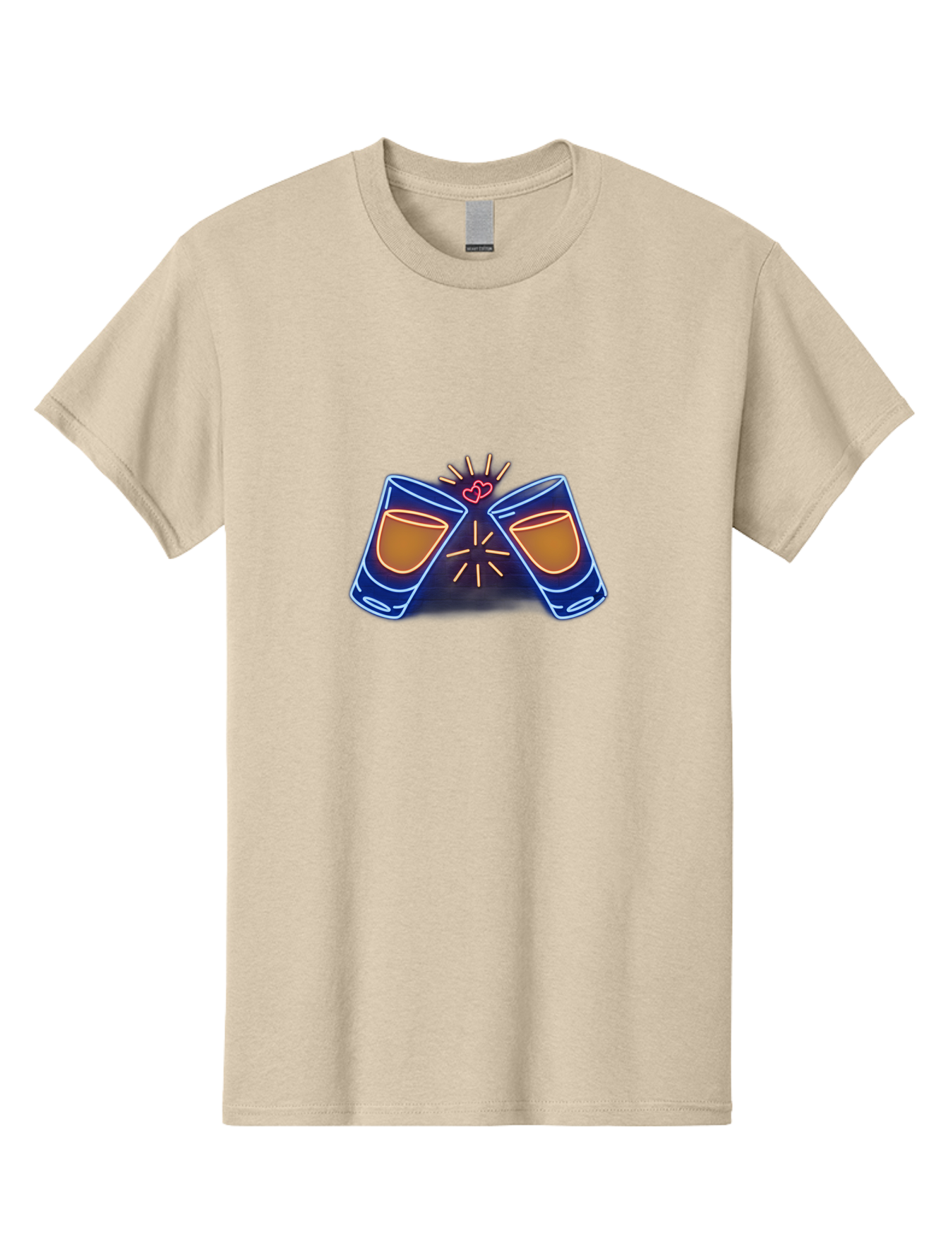 Cheers Men'S Graphic Tee, 100% Cotton, Comfortable Casual Summer Wear, Machine Washable, Cheersing Glasses, Toast, Love Heart, Celebration, Party, Friendship, Glasses Clinking, Festive Mood, Social Gathering Baa287