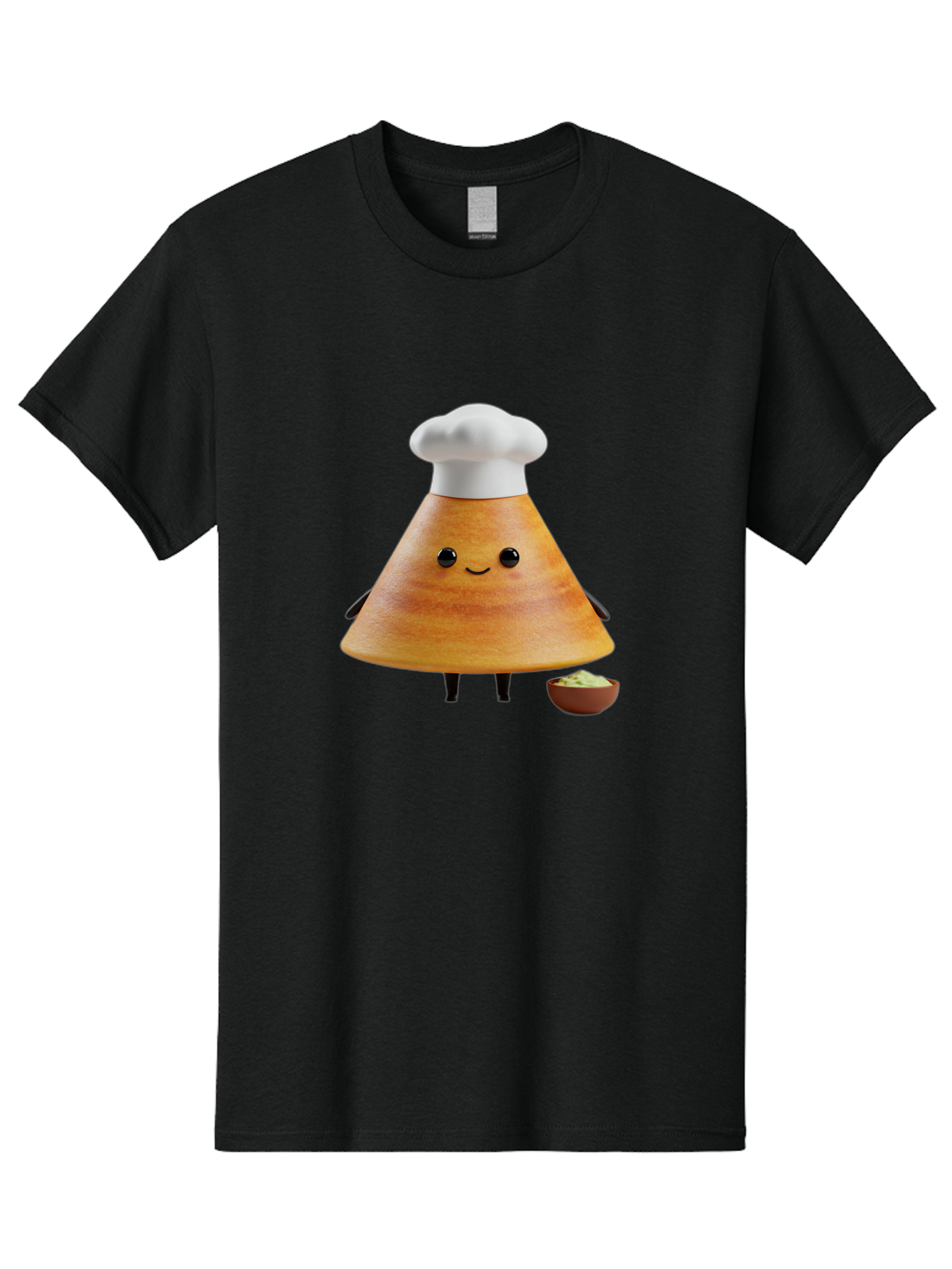 Chef-Cone Men'S Graphic Tee, 100% Cotton, Comfortable Casual Summer Wear, Machine Washable, Cartoon Character, Chef Hat, Cooking, Food, Sauce, Condiment, Kitchen, Culinary, Recipe, Cartoon Mascot, Anthropomorphic, 3D Illustration Baa288