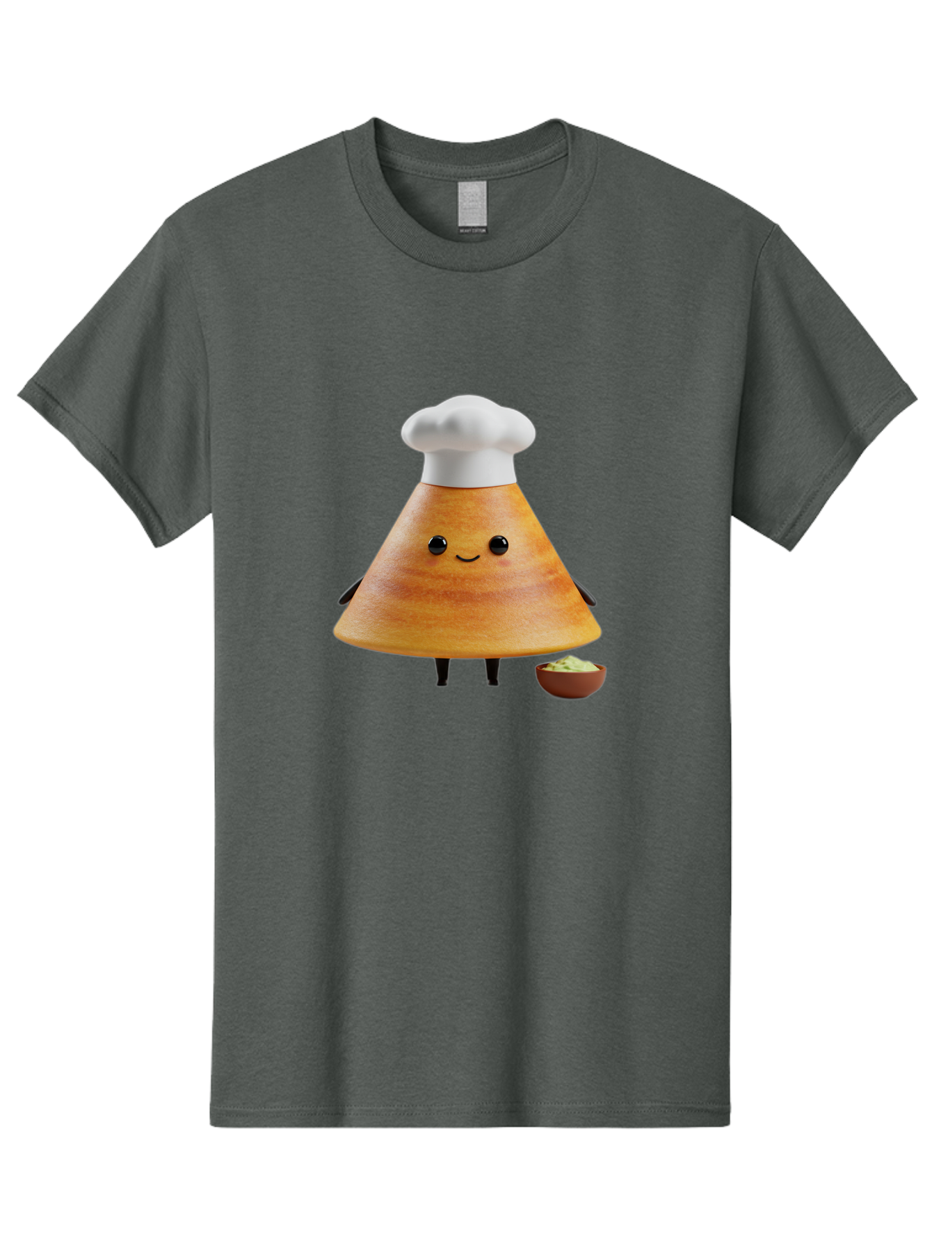 Chef-Cone Men'S Graphic Tee, 100% Cotton, Comfortable Casual Summer Wear, Machine Washable, Cartoon Character, Chef Hat, Cooking, Food, Sauce, Condiment, Kitchen, Culinary, Recipe, Cartoon Mascot, Anthropomorphic, 3D Illustration Baa288