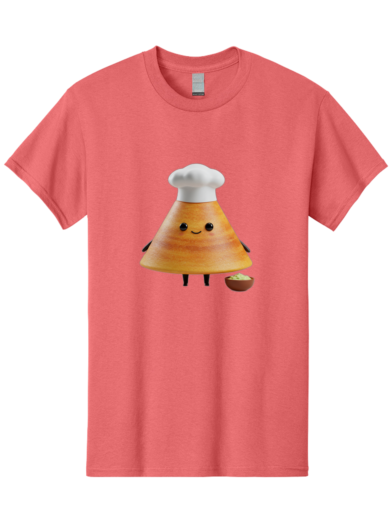 Chef-Cone Men'S Graphic Tee, 100% Cotton, Comfortable Casual Summer Wear, Machine Washable, Cartoon Character, Chef Hat, Cooking, Food, Sauce, Condiment, Kitchen, Culinary, Recipe, Cartoon Mascot, Anthropomorphic, 3D Illustration Baa288