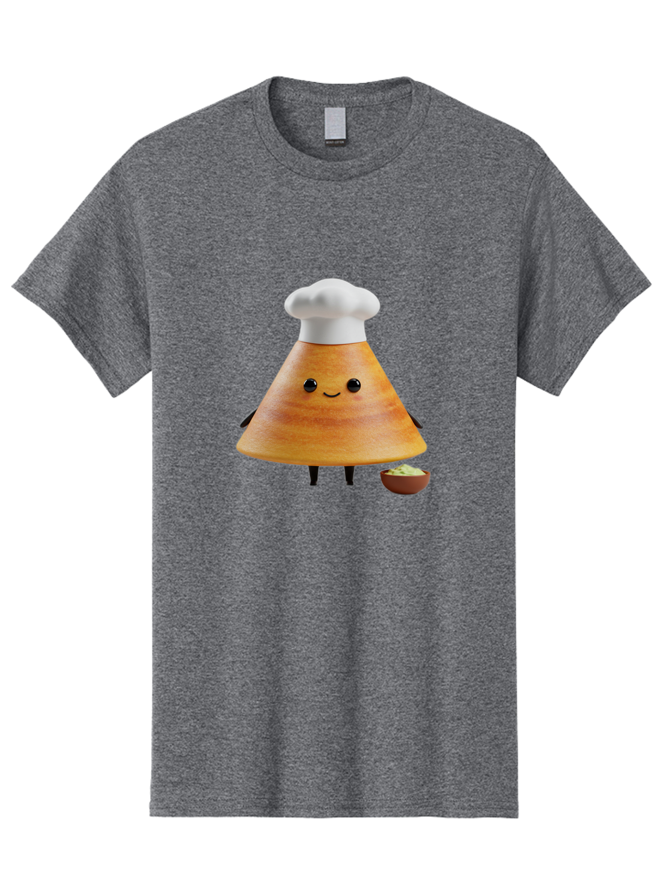 Chef-Cone Men'S Graphic Tee, 100% Cotton, Comfortable Casual Summer Wear, Machine Washable, Cartoon Character, Chef Hat, Cooking, Food, Sauce, Condiment, Kitchen, Culinary, Recipe, Cartoon Mascot, Anthropomorphic, 3D Illustration Baa288