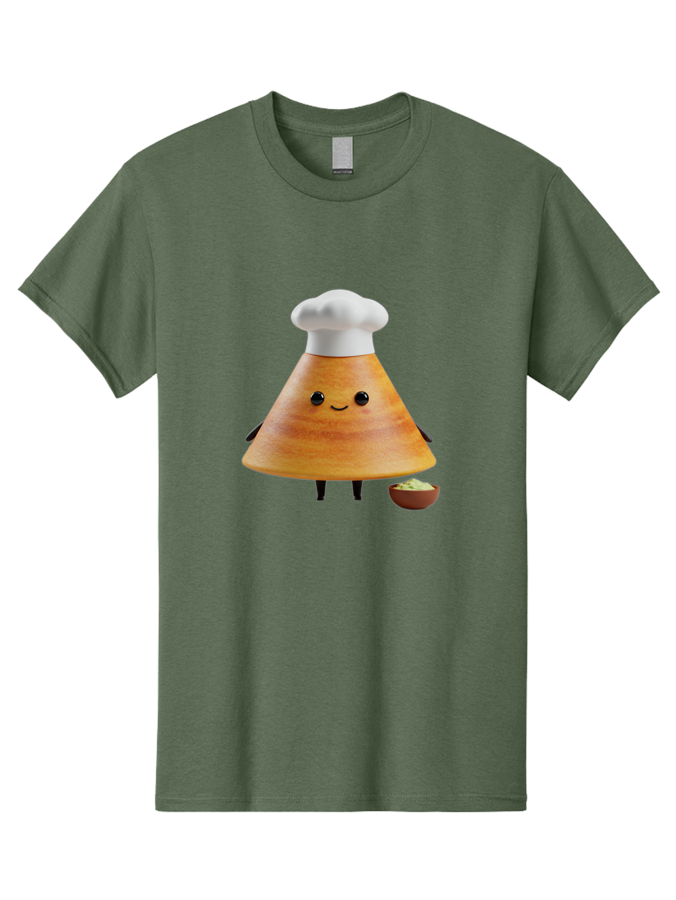 Chef-Cone Men'S Graphic Tee, 100% Cotton, Comfortable Casual Summer Wear, Machine Washable, Cartoon Character, Chef Hat, Cooking, Food, Sauce, Condiment, Kitchen, Culinary, Recipe, Cartoon Mascot, Anthropomorphic, 3D Illustration Baa288