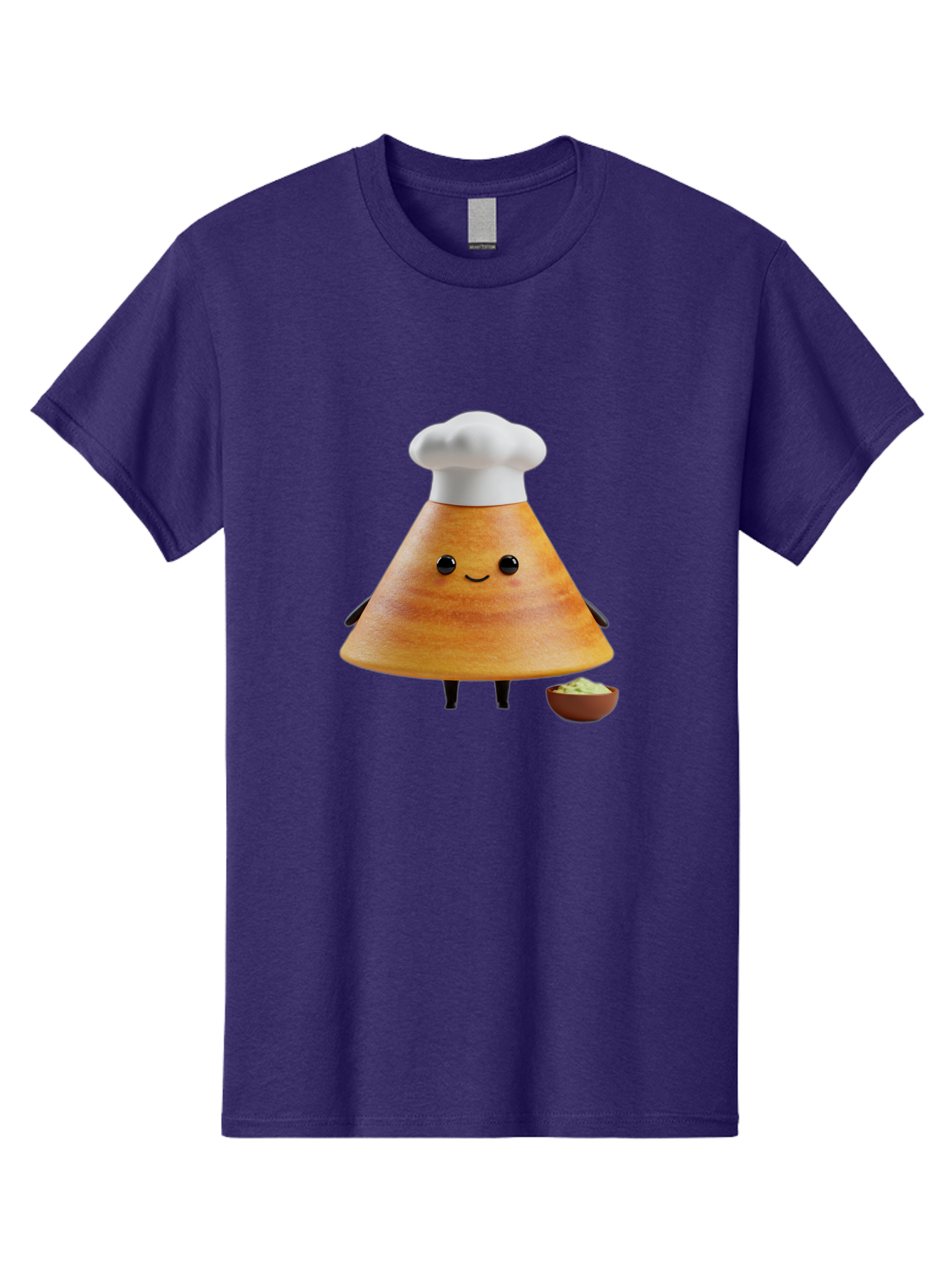 Chef-Cone Men'S Graphic Tee, 100% Cotton, Comfortable Casual Summer Wear, Machine Washable, Cartoon Character, Chef Hat, Cooking, Food, Sauce, Condiment, Kitchen, Culinary, Recipe, Cartoon Mascot, Anthropomorphic, 3D Illustration Baa288