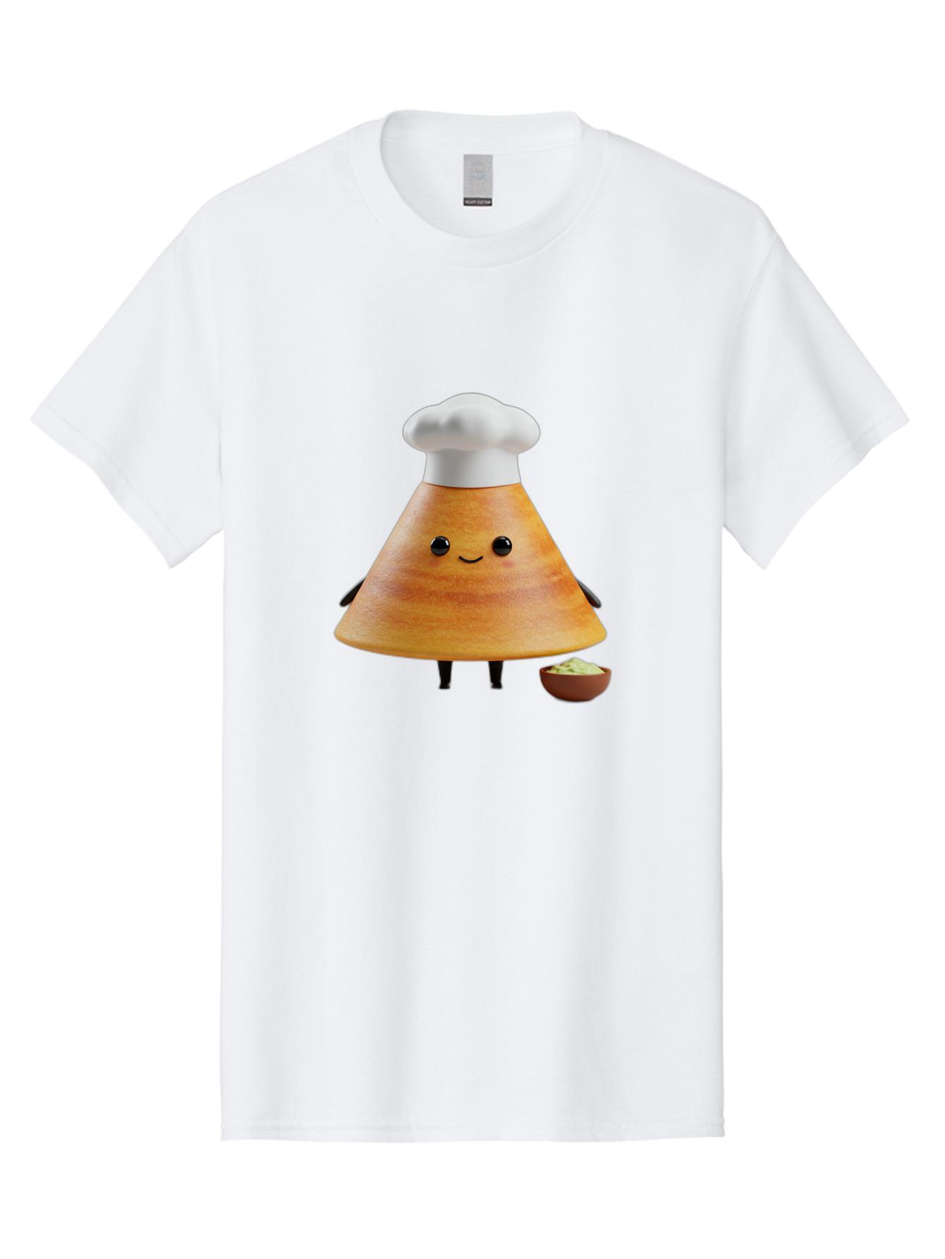 Chef-Cone Men'S Graphic Tee, 100% Cotton, Comfortable Casual Summer Wear, Machine Washable, Cartoon Character, Chef Hat, Cooking, Food, Sauce, Condiment, Kitchen, Culinary, Recipe, Cartoon Mascot, Anthropomorphic, 3D Illustration Baa288
