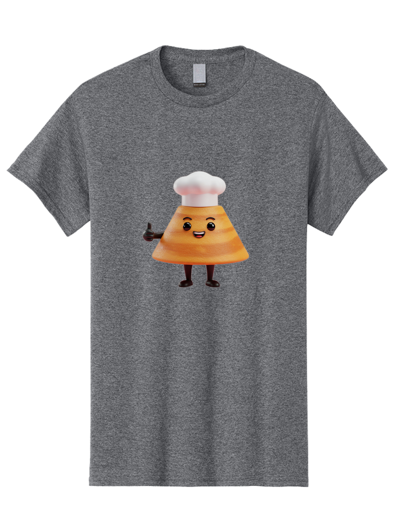 Chef-Hat-Mushroom-Character Men'S Graphic Tee, 100% Cotton, Comfortable Casual Summer Wear, Machine Washable, Cartoon Mushroom, Chef Hat, Thumbs Up, Happy Face, Cooking, Culinary, Chef Character, Mushroom Mascot, Kitchen, Funny, Adorable, Baa289