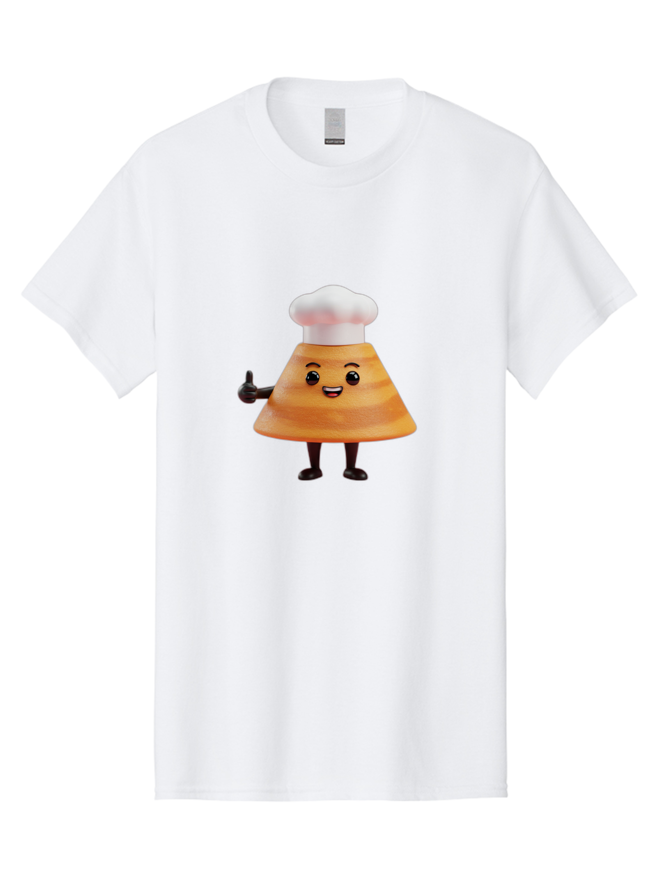 Chef-Hat-Mushroom-Character Men'S Graphic Tee, 100% Cotton, Comfortable Casual Summer Wear, Machine Washable, Cartoon Mushroom, Chef Hat, Thumbs Up, Happy Face, Cooking, Culinary, Chef Character, Mushroom Mascot, Kitchen, Funny, Adorable, Baa289