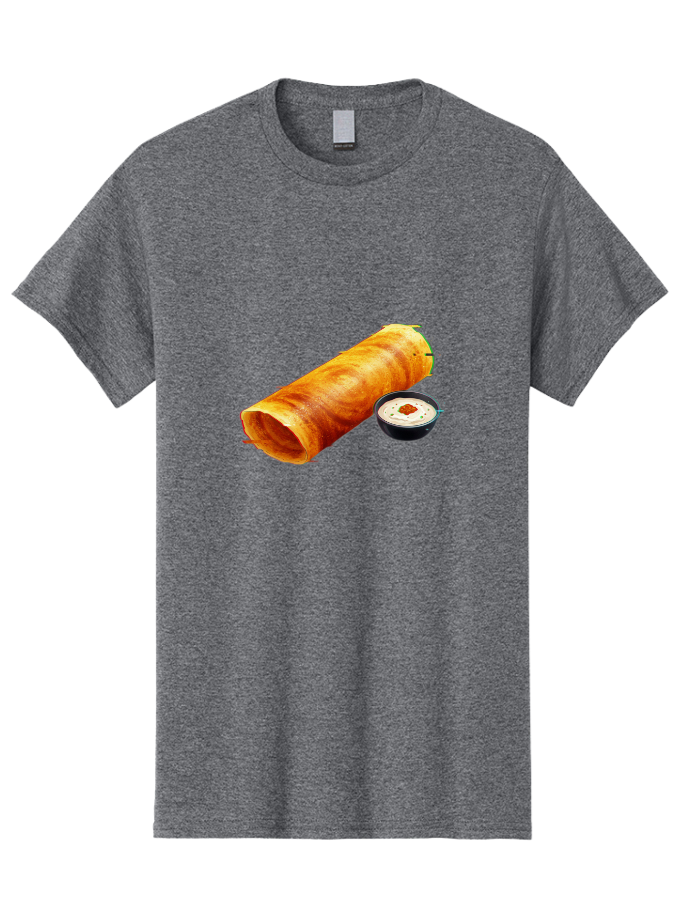 Chicken-Roll Men'S Graphic Tee, 100% Cotton, Comfortable Casual Summer Wear, Machine Washable, Masala Dosa, South Indian Cuisine, Dosa With Chutney, Indian Breakfast, Street Food, Traditional Recipe, Dosa Roll, Chutney Bowl, Crispy Dosa, Baa291