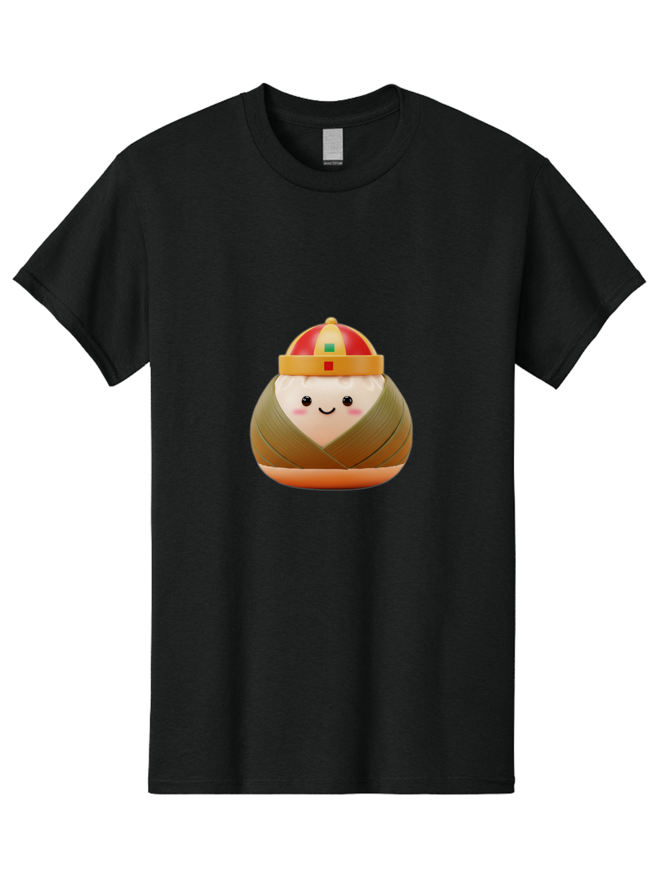 Chinese-Dumpling Men'S Graphic Tee, 100% Cotton, Comfortable Casual Summer Wear, Machine Washable, Kawaii Sushi, Cartoon Food, Adorable Mascot, Japanese Cuisine, Smiling Face, Cute Character, Digital Illustration, Kawaii Culture, Manga Style, Baa293