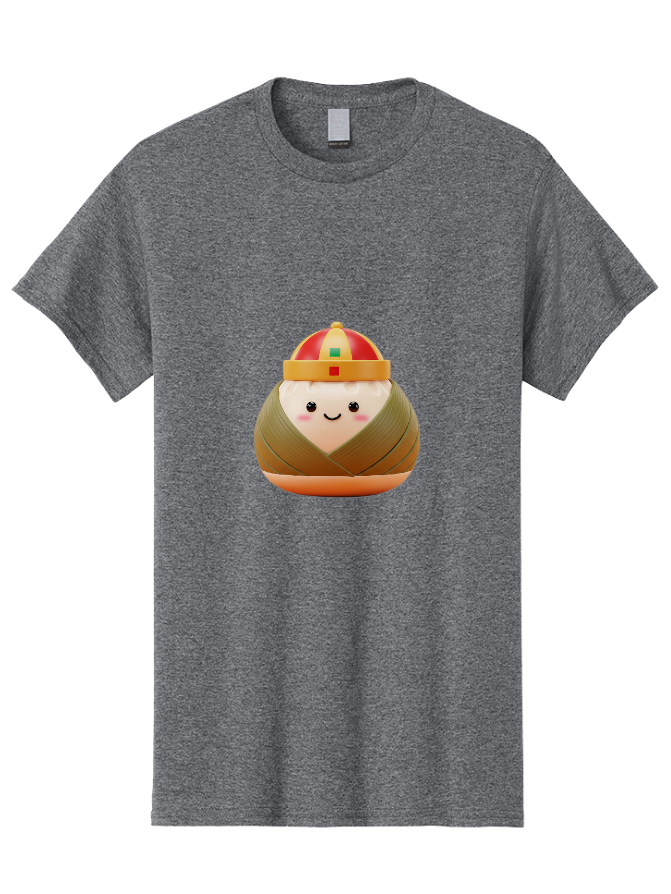 Chinese-Dumpling Men'S Graphic Tee, 100% Cotton, Comfortable Casual Summer Wear, Machine Washable, Kawaii Sushi, Cartoon Food, Adorable Mascot, Japanese Cuisine, Smiling Face, Cute Character, Digital Illustration, Kawaii Culture, Manga Style, Baa293