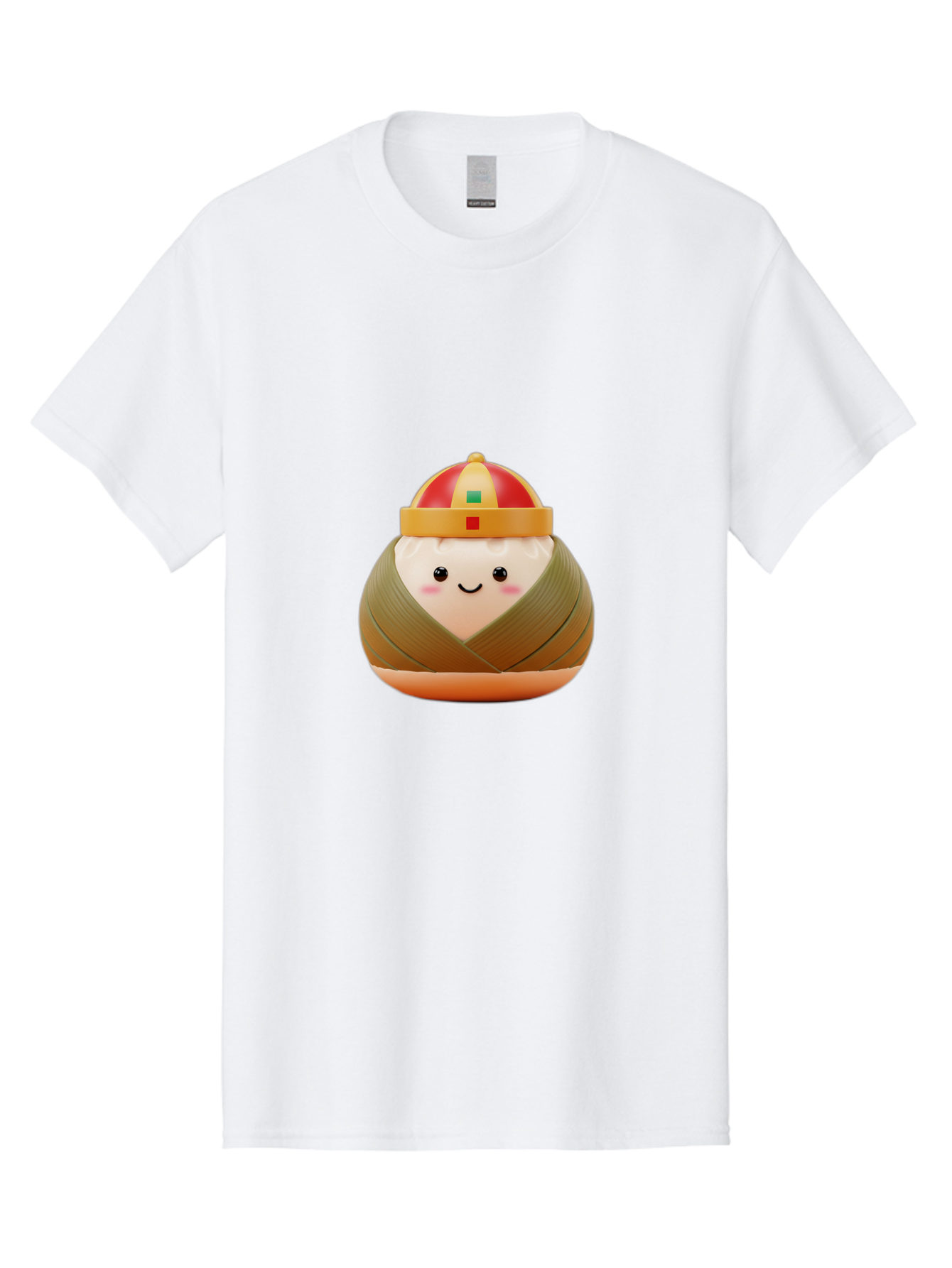 Chinese-Dumpling Men'S Graphic Tee, 100% Cotton, Comfortable Casual Summer Wear, Machine Washable, Kawaii Sushi, Cartoon Food, Adorable Mascot, Japanese Cuisine, Smiling Face, Cute Character, Digital Illustration, Kawaii Culture, Manga Style, Baa293