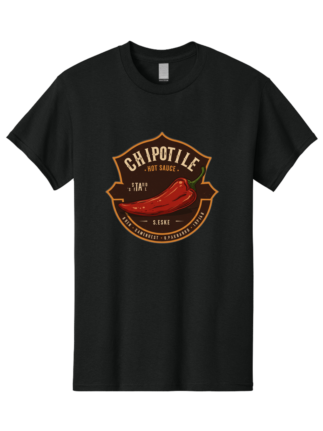 Chipotle-Hot-Sauce Men'S Graphic Tee, 100% Cotton, Comfortable Casual Summer Wear, Machine Washable, Chipotle Pepper, Hot Sauce, Spicy Food, Red Pepper, Condiment, Gourmet Sauce, Savory Flavor, Smoky Heat, Fiery Taste, Spicy Condiment Baa297